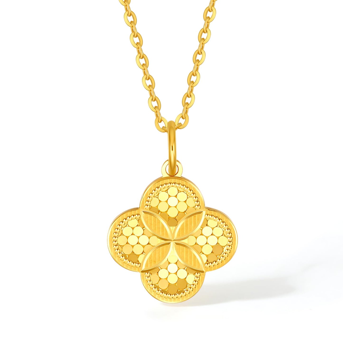 ZHOU LIU FU 24K Solid Gold Pendant for Women, Real Pure Gold Jewelry Accessory Flower Pendant for Men Girlfriend (Not Include Necklace)