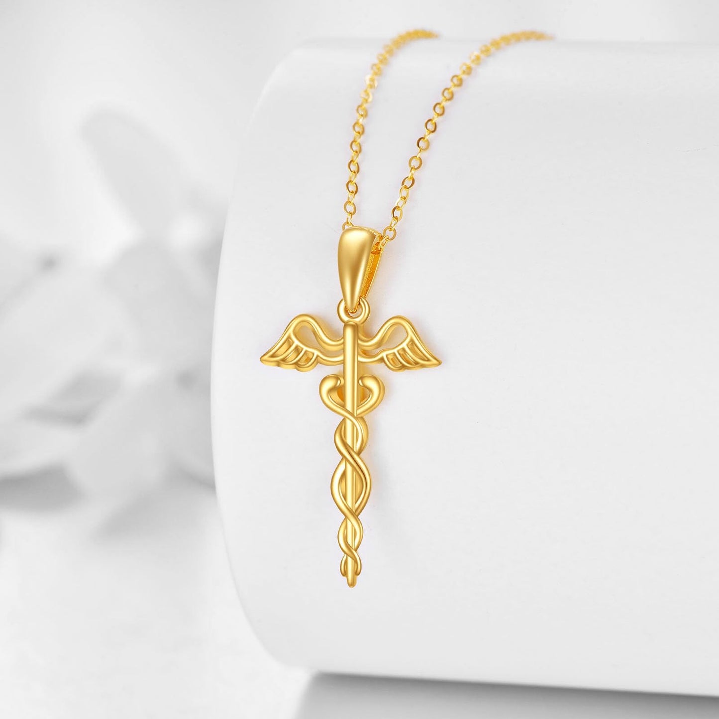 KECHO 14K Solid Gold Nurse Gifts for Women Heart Stethoscope Nurse Earrings Stethoscope Pendant Necklace Graduation Birthday Christmas Jewelry Gifts for Doctor Nurse Medical Student