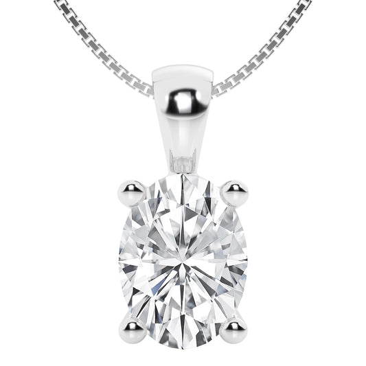 Lab-Grown Diamond Solitaire Pendant Necklace | 3 Carat | 14K Gold | IGI Certified