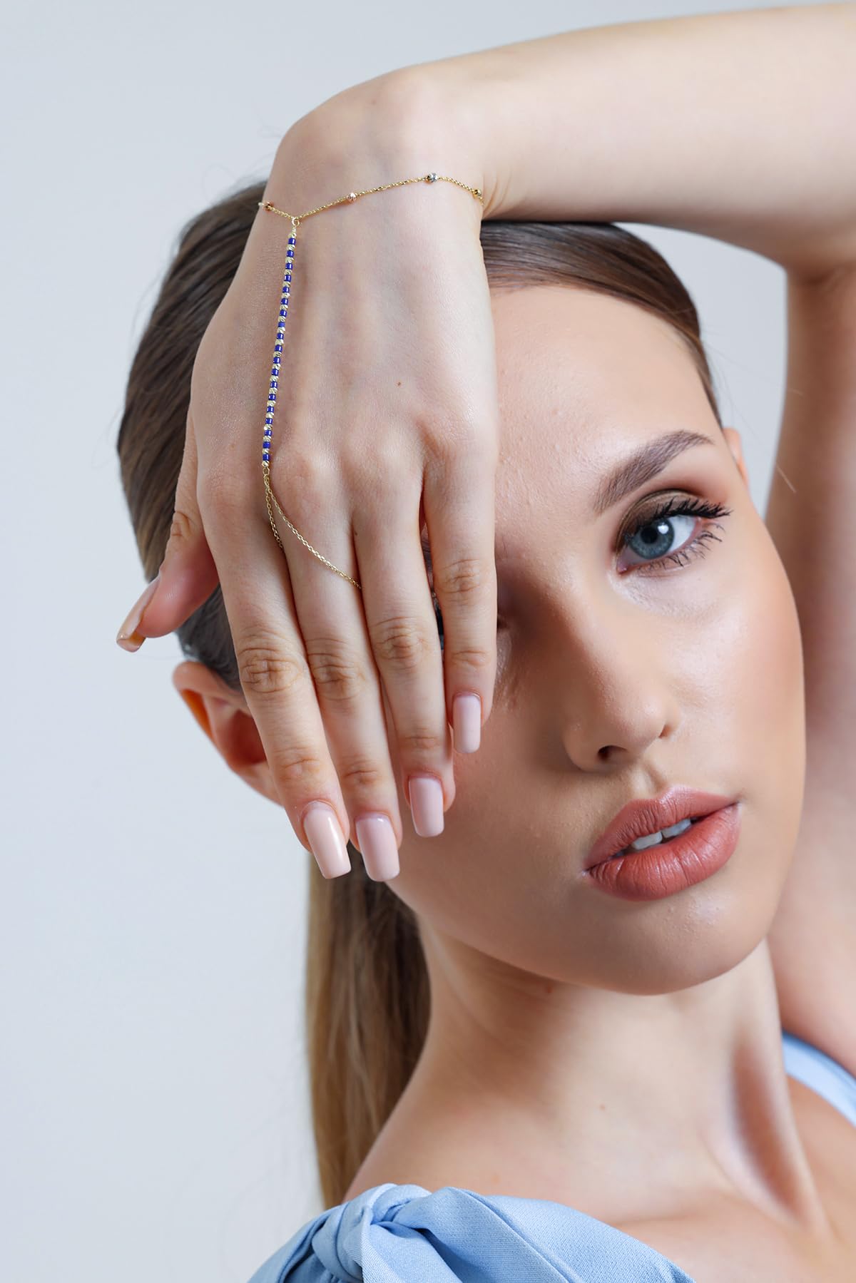Adjustable Finger Chain Bracelet | 14K Solid Gold