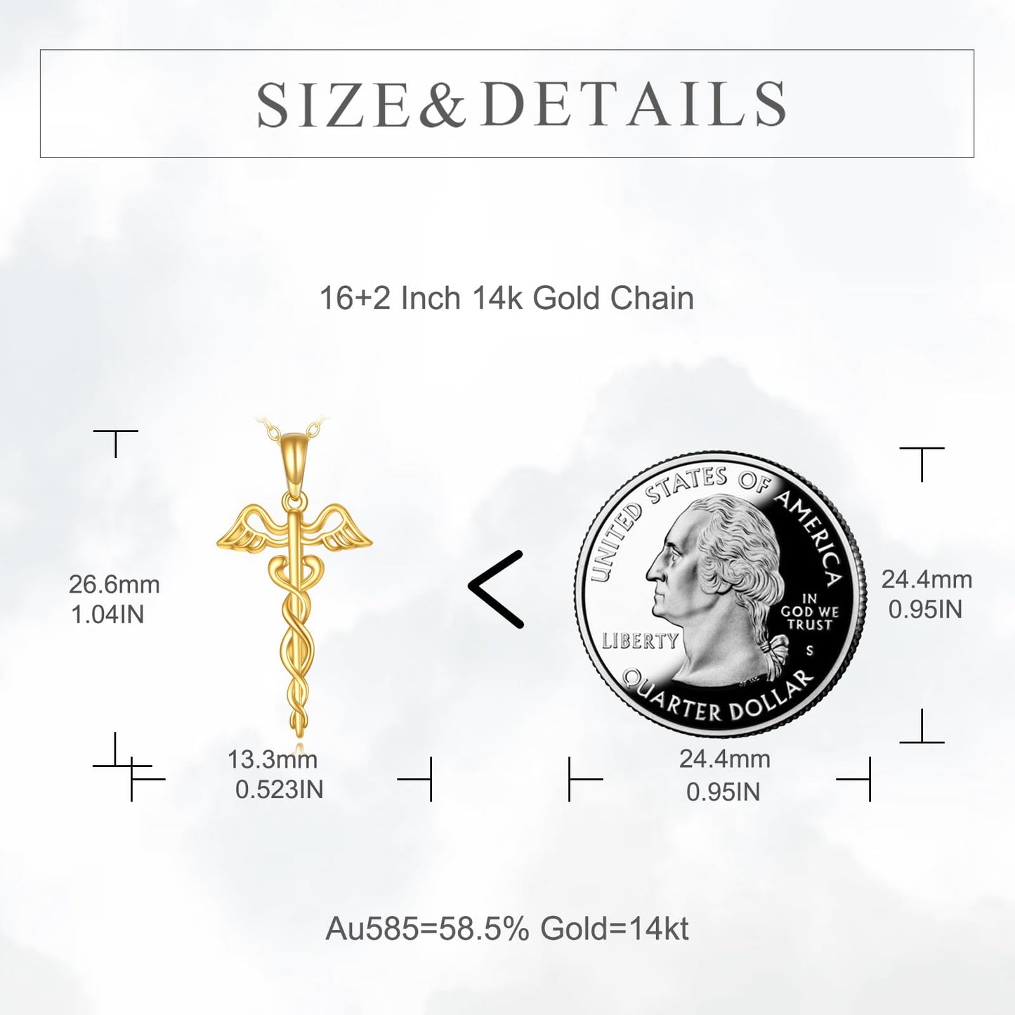 KECHO 14K Solid Gold Nurse Gifts for Women Heart Stethoscope Nurse Earrings Stethoscope Pendant Necklace Graduation Birthday Christmas Jewelry Gifts for Doctor Nurse Medical Student