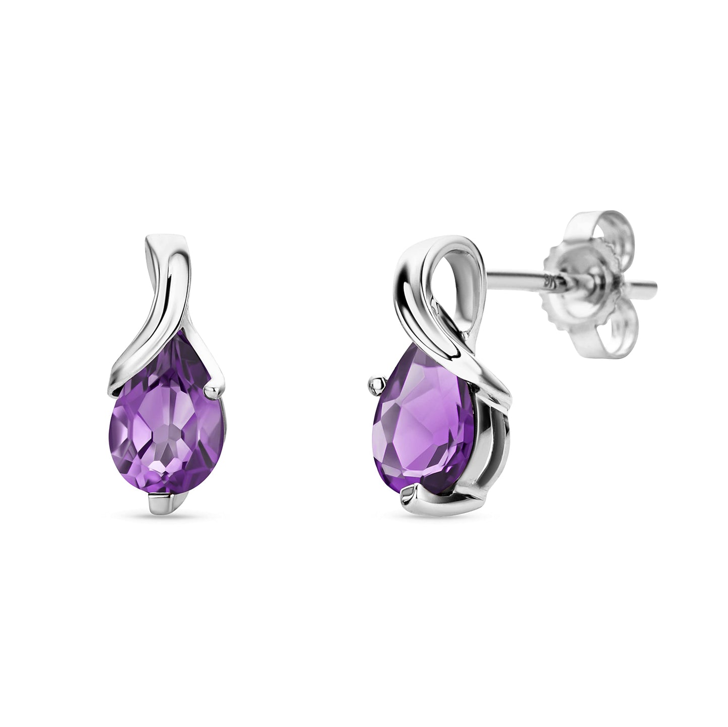 Orovi 0.40Inch 14K Gold Earrings for Women in 14K White Gold/Yellow Gold 585 with Pear-Shape Rubies/Sapphires/Emeralds/Blue Topaz/Amethysts Gemstones, Handmade Jewelry for Women, Dangle Earrings