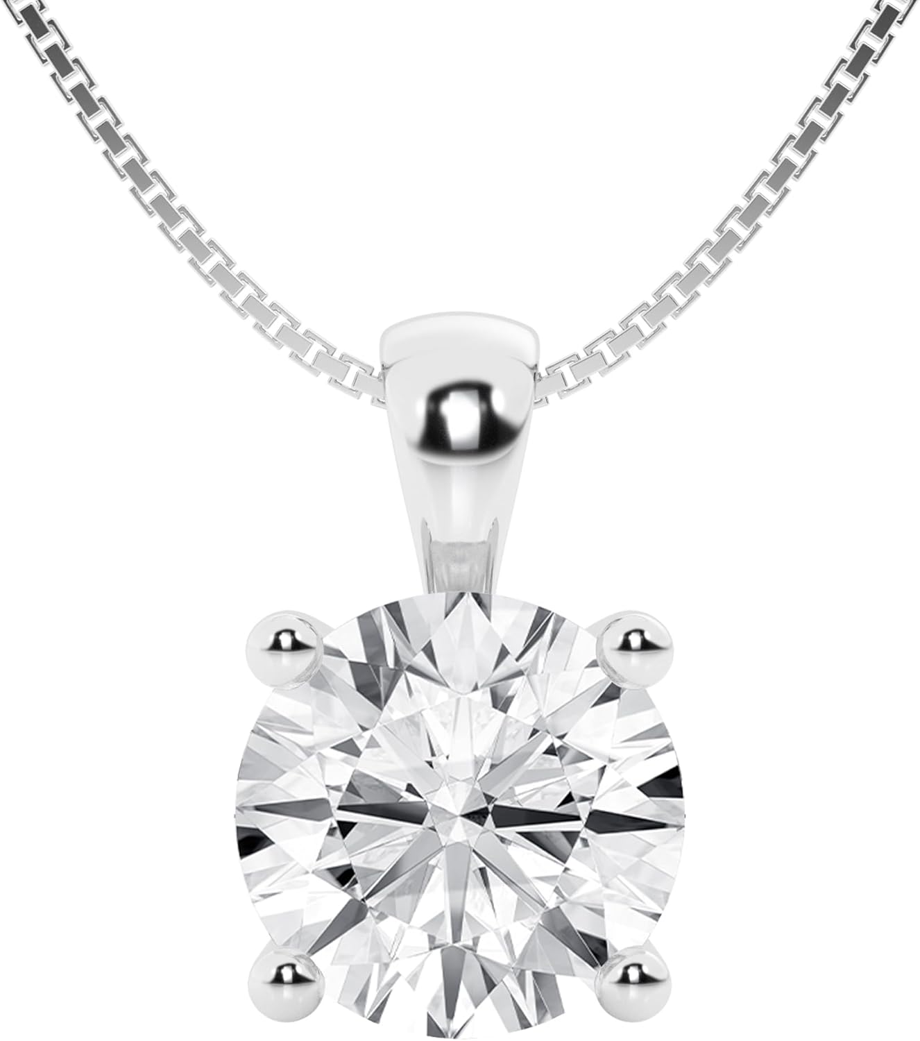 Lab-Grown Diamond Solitaire Pendant Necklace | 3 Carat | 14K Gold | IGI Certified