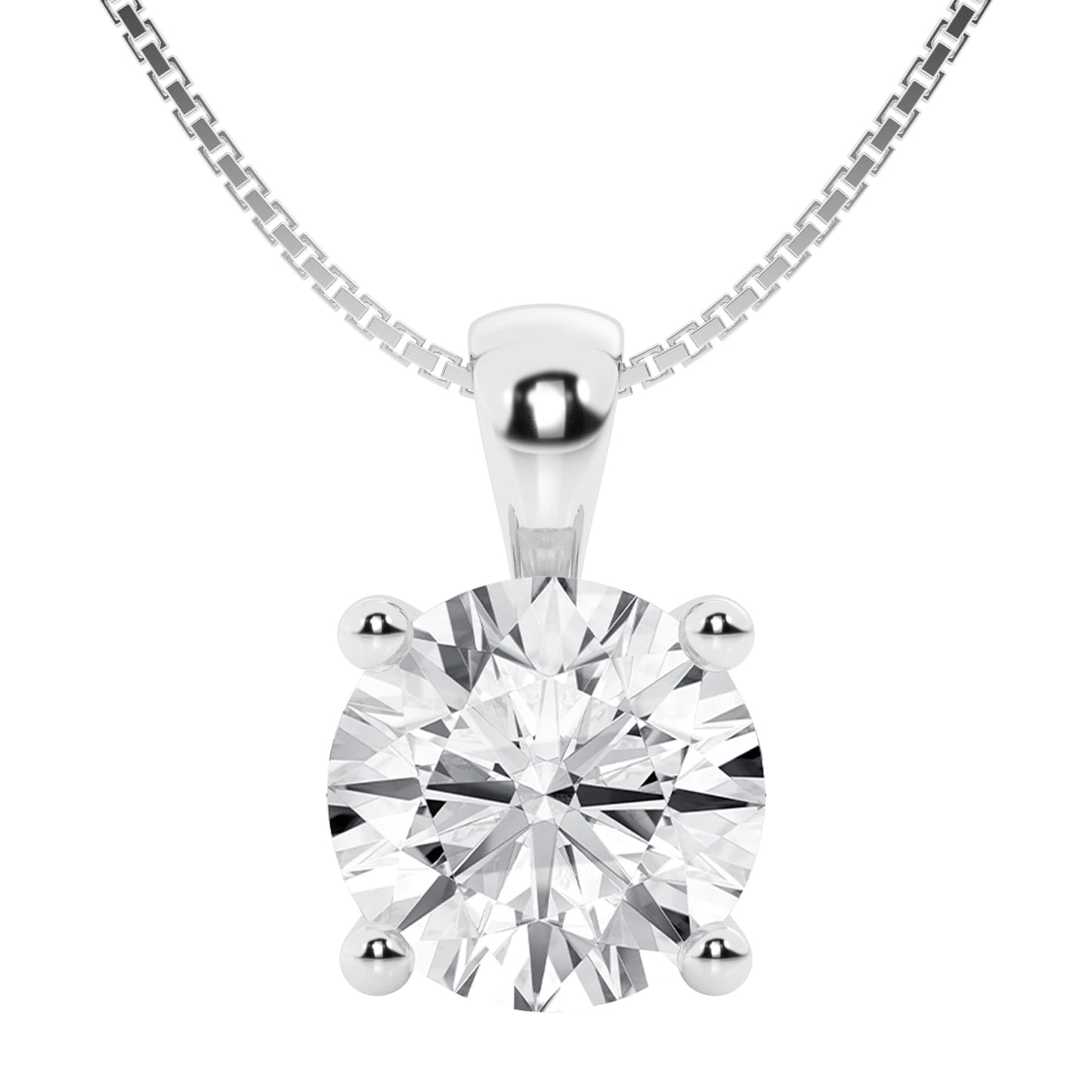 Lab-Grown Diamond Solitaire Pendant Necklace | 3 Carat | 14K Gold | IGI Certified