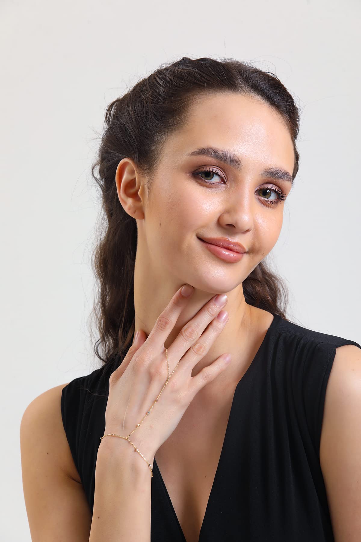 Adjustable Finger Chain Bracelet | 14K Solid Gold