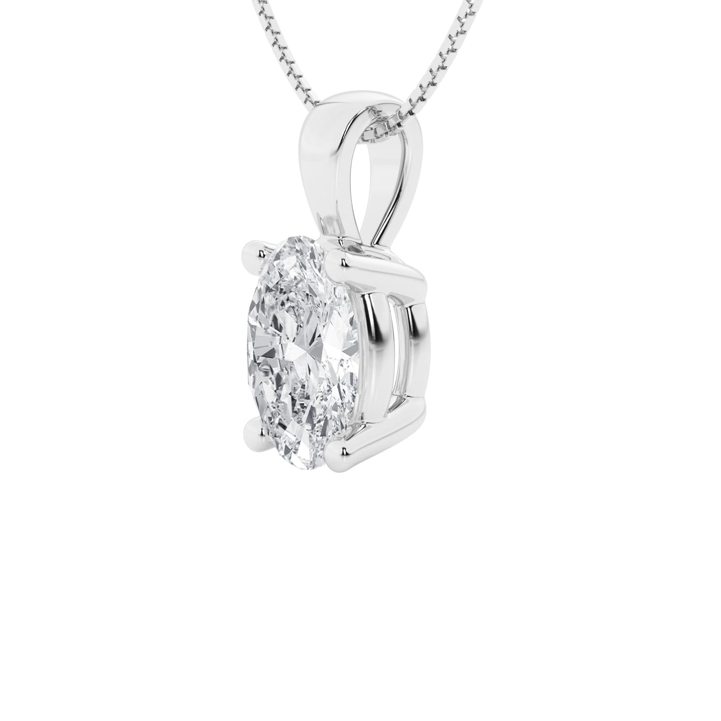 Lab-Grown Diamond Solitaire Pendant Necklace | 3 Carat | 14K Gold | IGI Certified