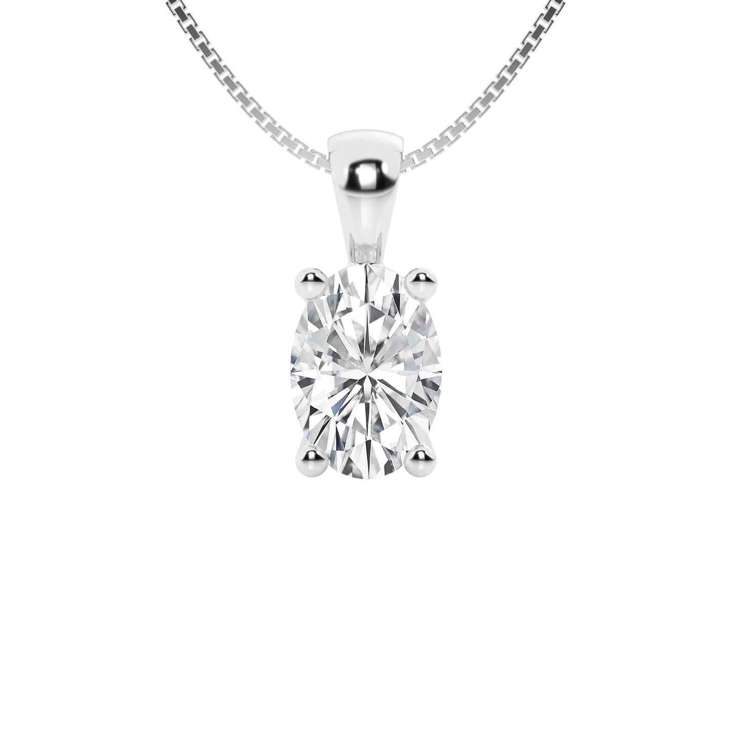 Lab-Grown Diamond Solitaire Pendant Necklace | 3 Carat | 14K Gold | IGI Certified