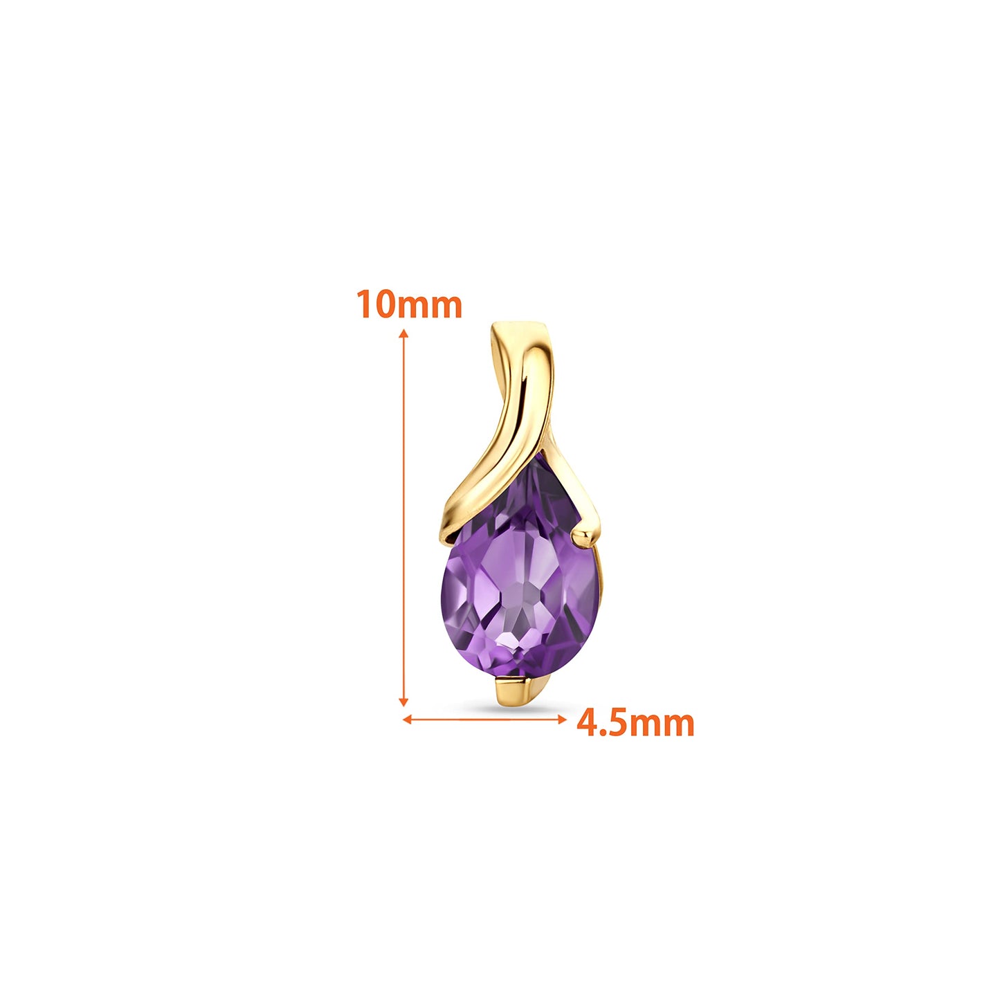 Orovi 0.40Inch 14K Gold Earrings for Women in 14K White Gold/Yellow Gold 585 with Pear-Shape Rubies/Sapphires/Emeralds/Blue Topaz/Amethysts Gemstones, Handmade Jewelry for Women, Dangle Earrings