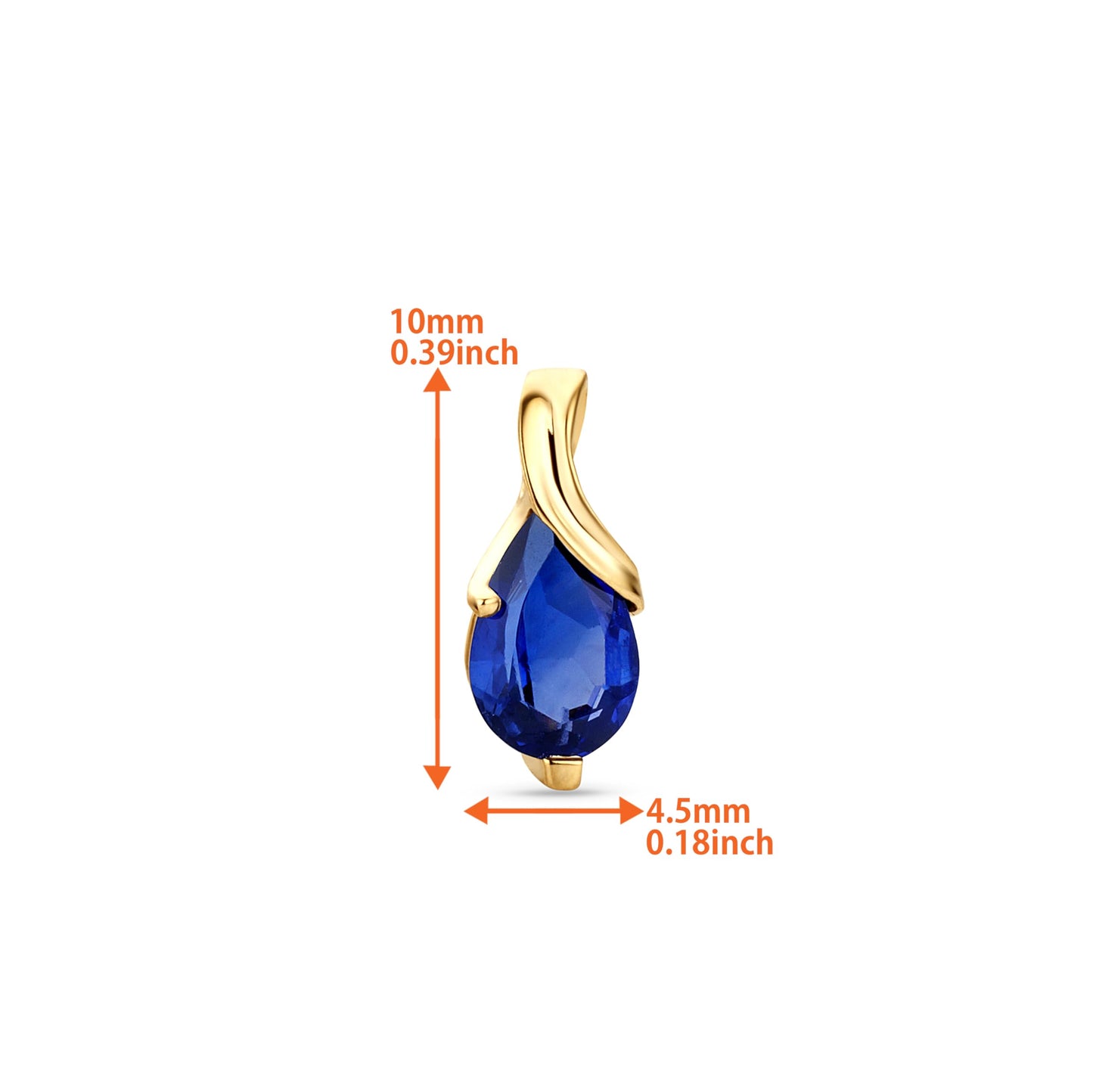 Orovi 0.40Inch 14K Gold Earrings for Women in 14K White Gold/Yellow Gold 585 with Pear-Shape Rubies/Sapphires/Emeralds/Blue Topaz/Amethysts Gemstones, Handmade Jewelry for Women, Dangle Earrings
