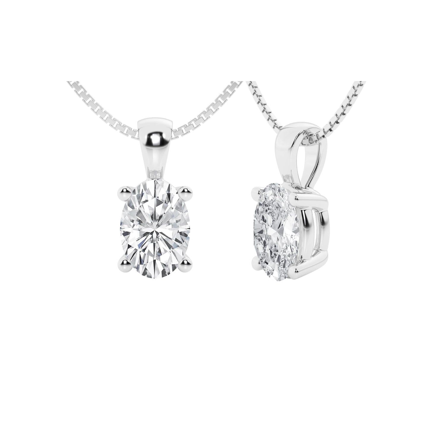 Lab-Grown Diamond Solitaire Pendant Necklace | 3 Carat | 14K Gold | IGI Certified