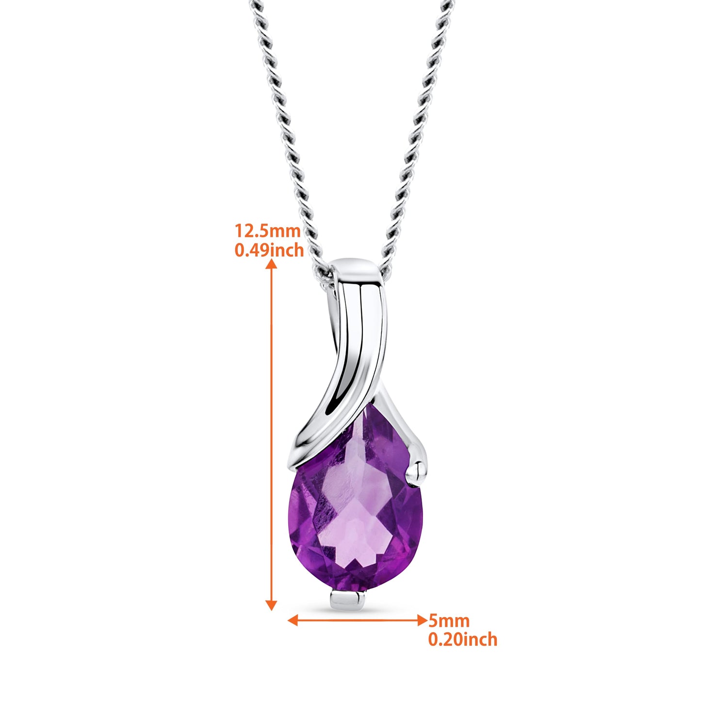 Orovi 14K Gold Necklace for Women in 14K Yellow Gold/White Gold 585 with Ruby/Sapphire/Emerald/Topaz/Amethyst Gemstone/Birthstone Pendant Necklace and Gold Chain 17.7 ″ Long - Women's Jewelry