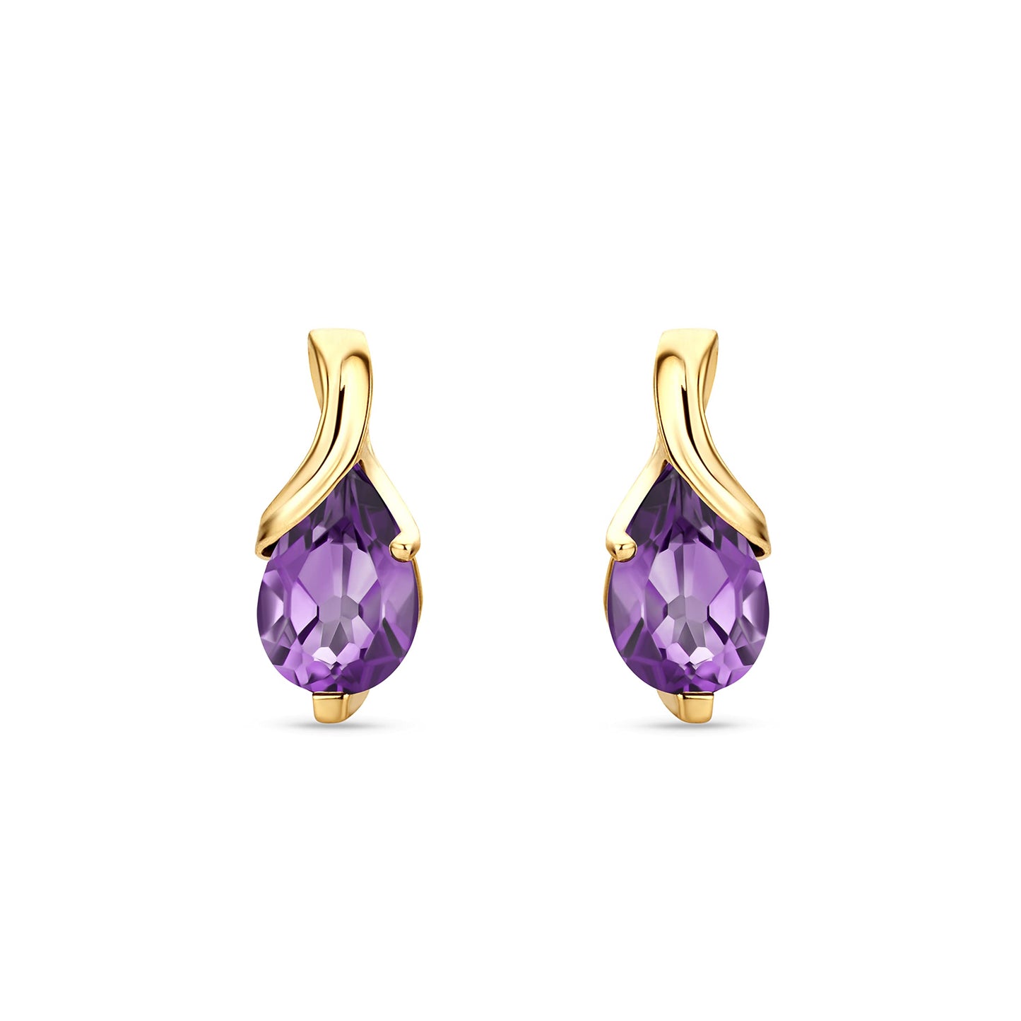 Orovi 0.40Inch 14K Gold Earrings for Women in 14K White Gold/Yellow Gold 585 with Pear-Shape Rubies/Sapphires/Emeralds/Blue Topaz/Amethysts Gemstones, Handmade Jewelry for Women, Dangle Earrings