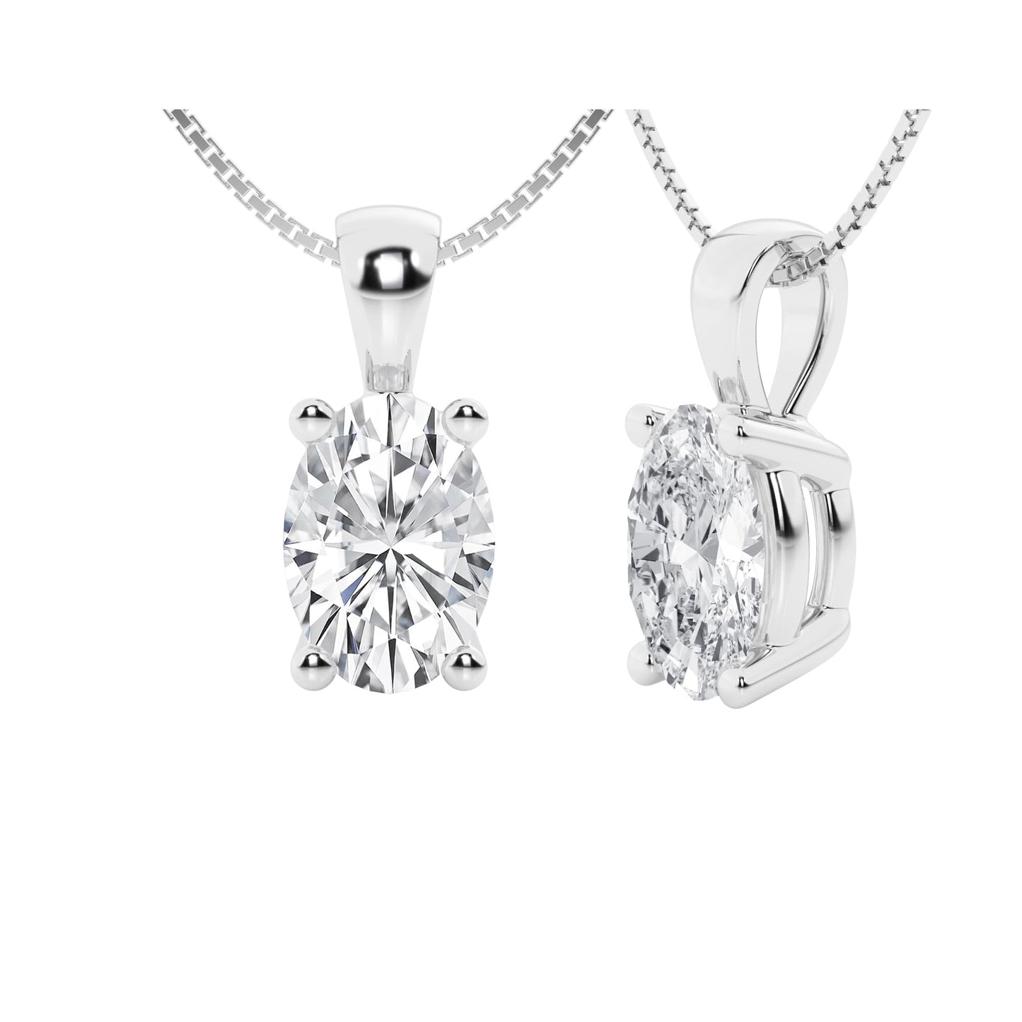 Lab-Grown Diamond Solitaire Pendant Necklace | 3 Carat | 14K Gold | IGI Certified