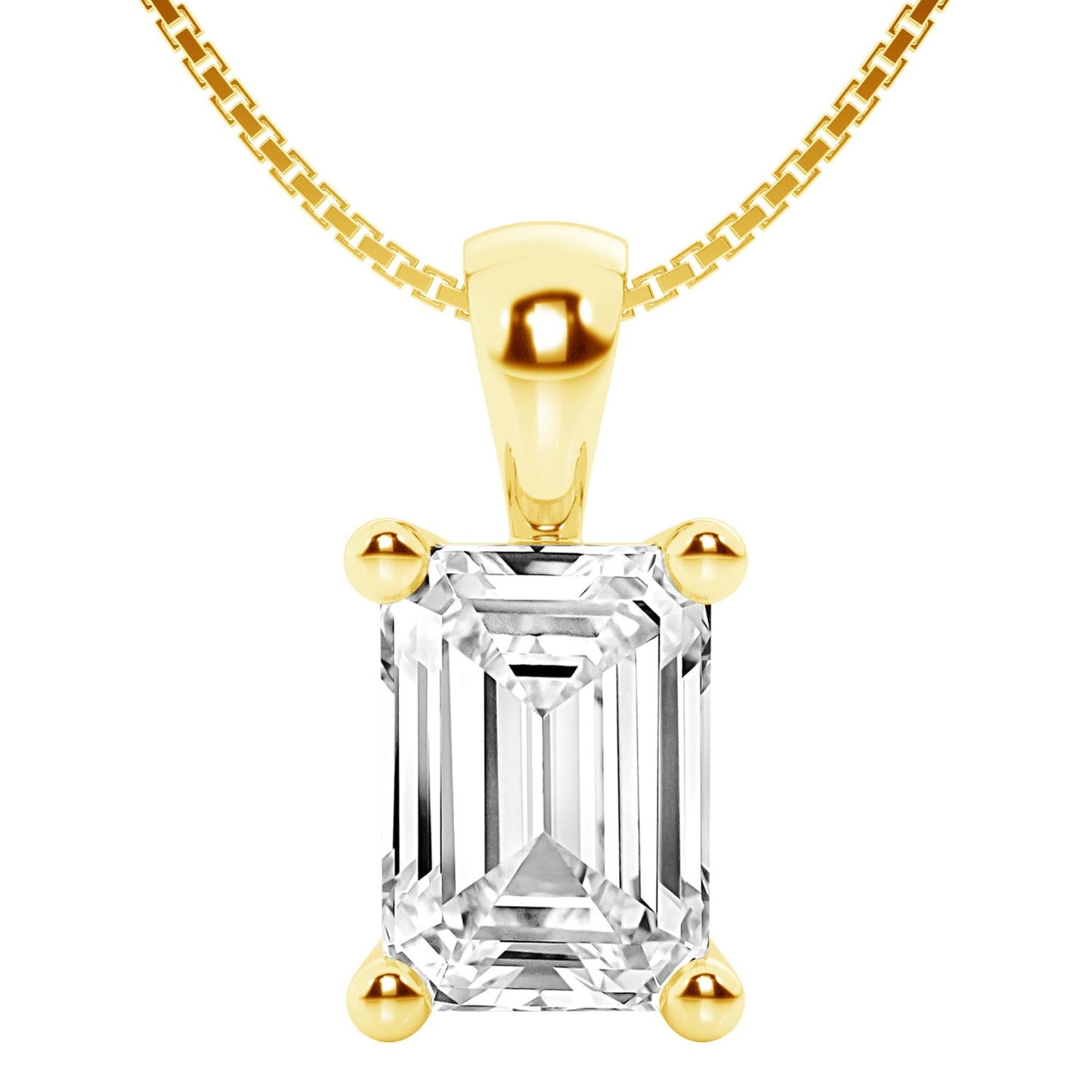 Lab-Grown Diamond Solitaire Pendant Necklace | 3 Carat | 14K Gold | IGI Certified