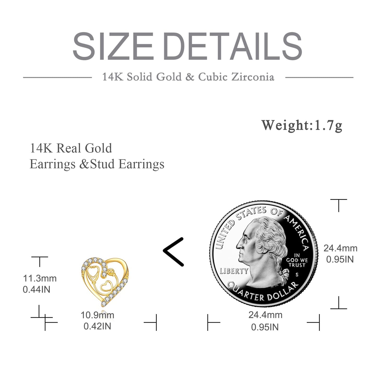KECHO 14K Solid Gold Nurse Gifts for Women Heart Stethoscope Nurse Earrings Stethoscope Pendant Necklace Graduation Birthday Christmas Jewelry Gifts for Doctor Nurse Medical Student