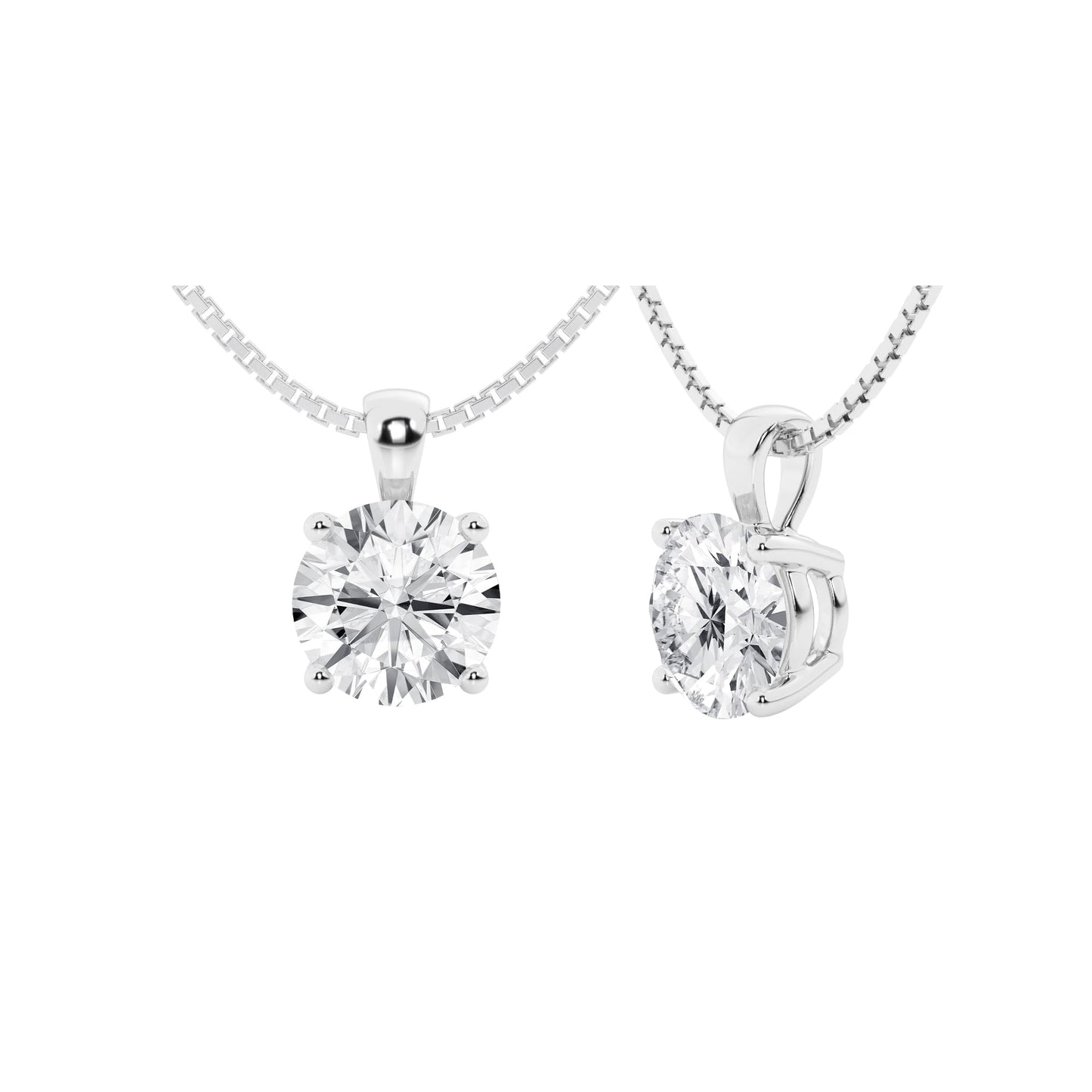 Lab-Grown Diamond Solitaire Pendant Necklace | 3 Carat | 14K Gold | IGI Certified