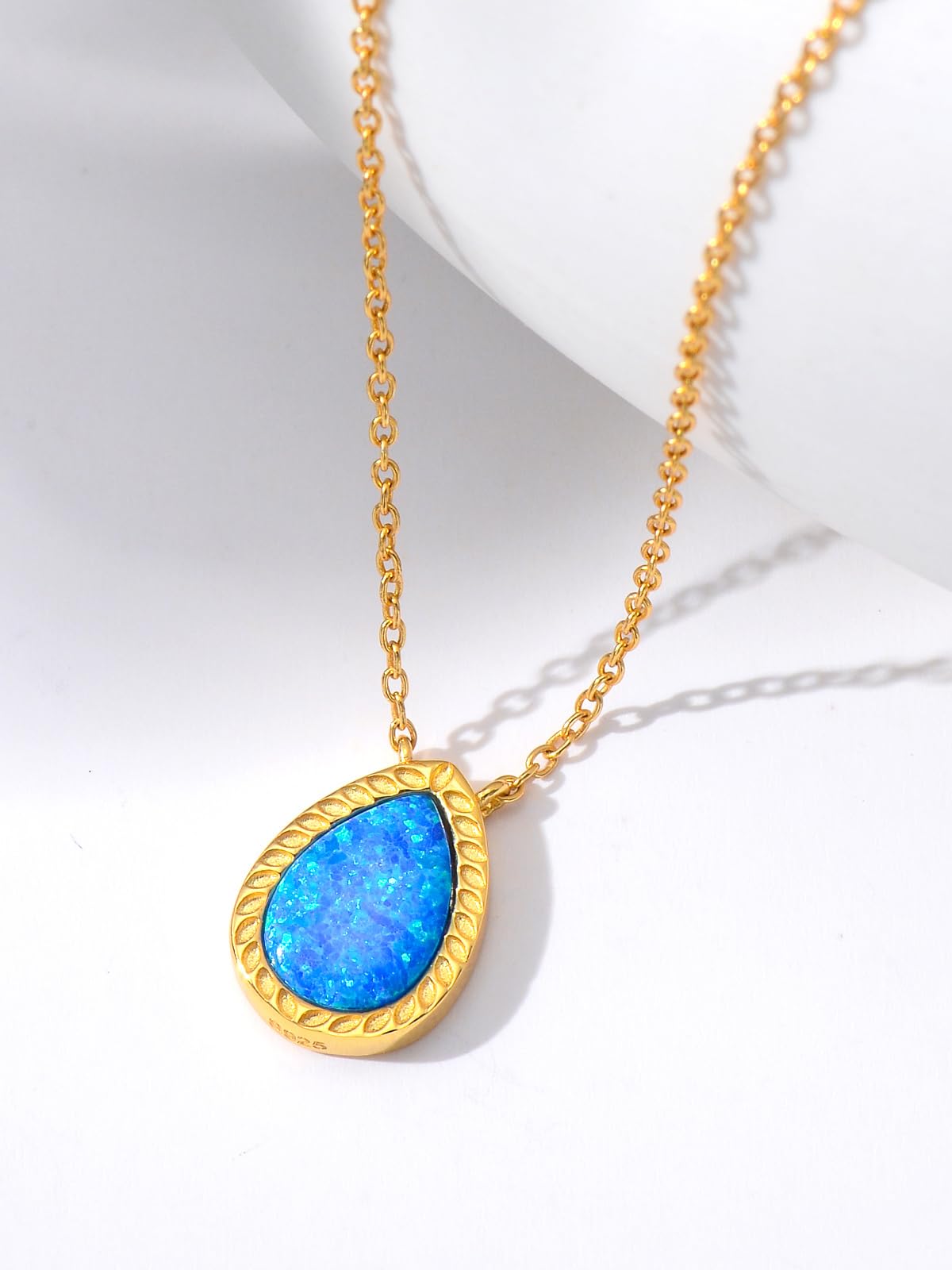 Mother's Day Jewelry Gifts 14K Solid Gold Teardrop/Music Note/Y Necklace Moonstone/Moss Agate/Opal Necklace Anniversary Birthday Gifts for Mom Women Her Girlfriend Sister