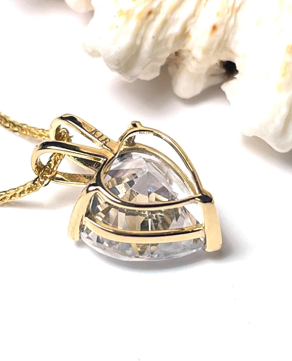1.5ct Diamond Heart Necklace Pendant | 18K Yellow Gold - SM