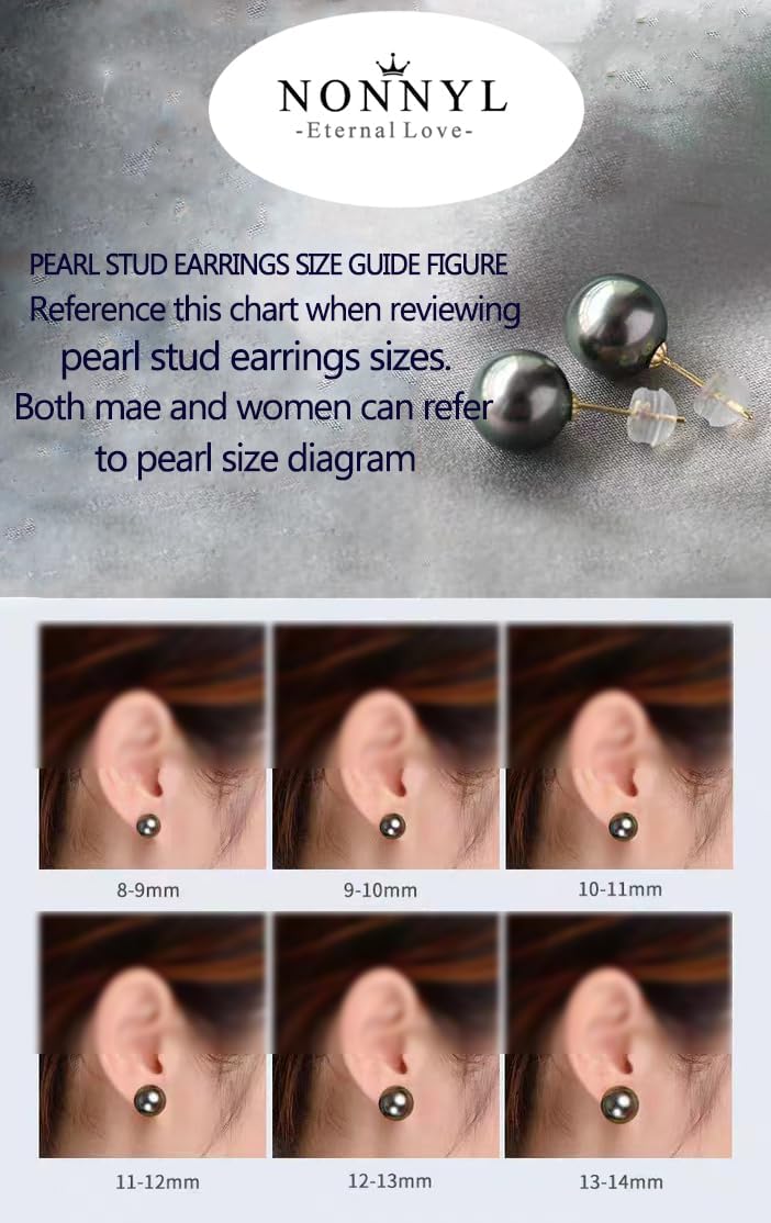 Gifts for Wife Women - Tahitian-Black-Pearls-Earrings for Wedding Anniversary Gfits Jewelry, Birthday Gift for Women, Christmas, Mother's Day & Valentine's Day Gifts for Her