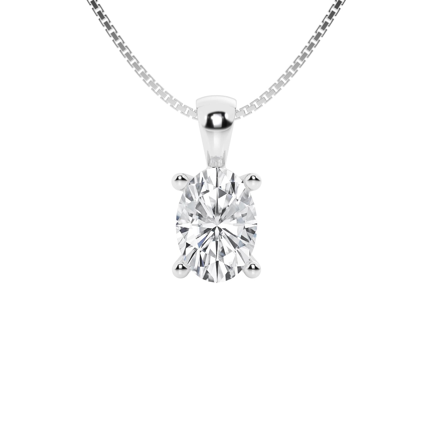 Lab-Grown Diamond Solitaire Pendant Necklace | 3 Carat | 14K Gold | IGI Certified