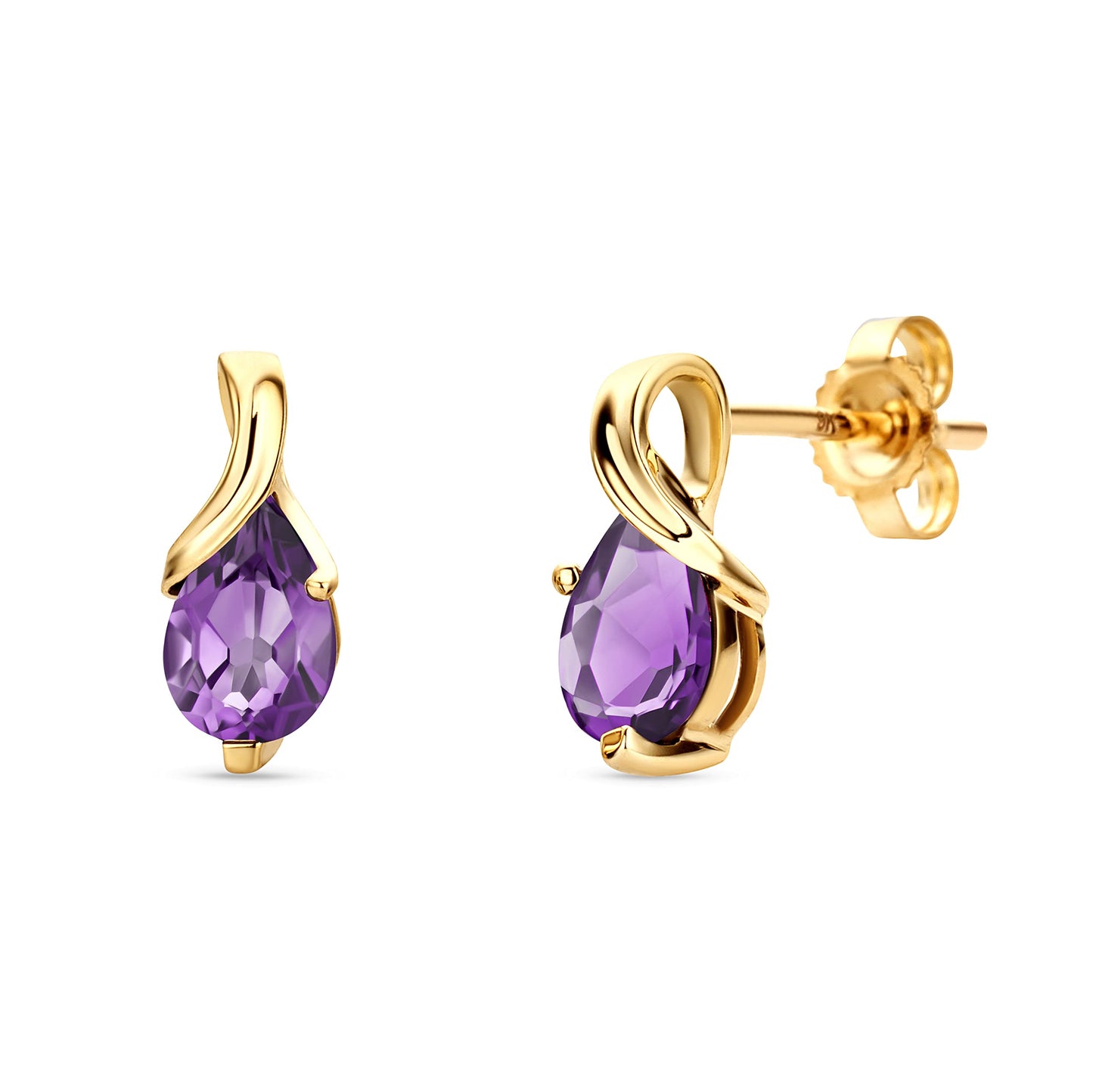 Orovi 0.40Inch 14K Gold Earrings for Women in 14K White Gold/Yellow Gold 585 with Pear-Shape Rubies/Sapphires/Emeralds/Blue Topaz/Amethysts Gemstones, Handmade Jewelry for Women, Dangle Earrings