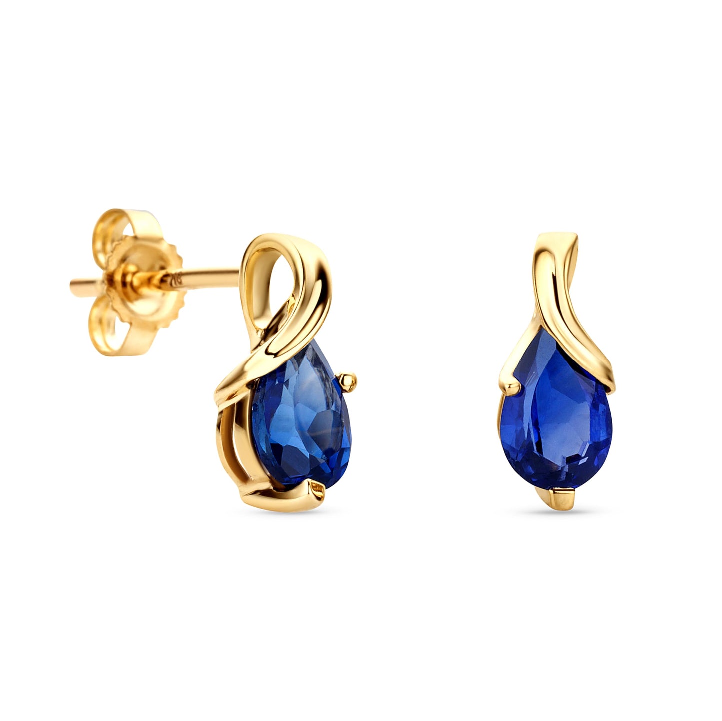 Orovi 0.40Inch 14K Gold Earrings for Women in 14K White Gold/Yellow Gold 585 with Pear-Shape Rubies/Sapphires/Emeralds/Blue Topaz/Amethysts Gemstones, Handmade Jewelry for Women, Dangle Earrings
