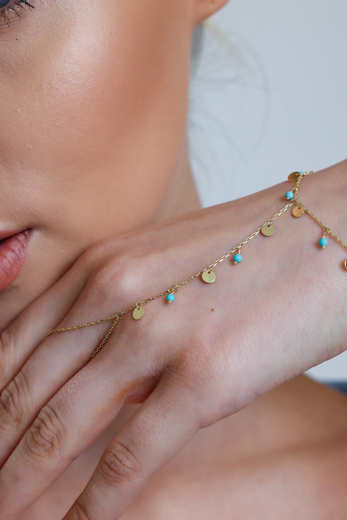 Adjustable Finger Chain Bracelet | 14K Solid Gold