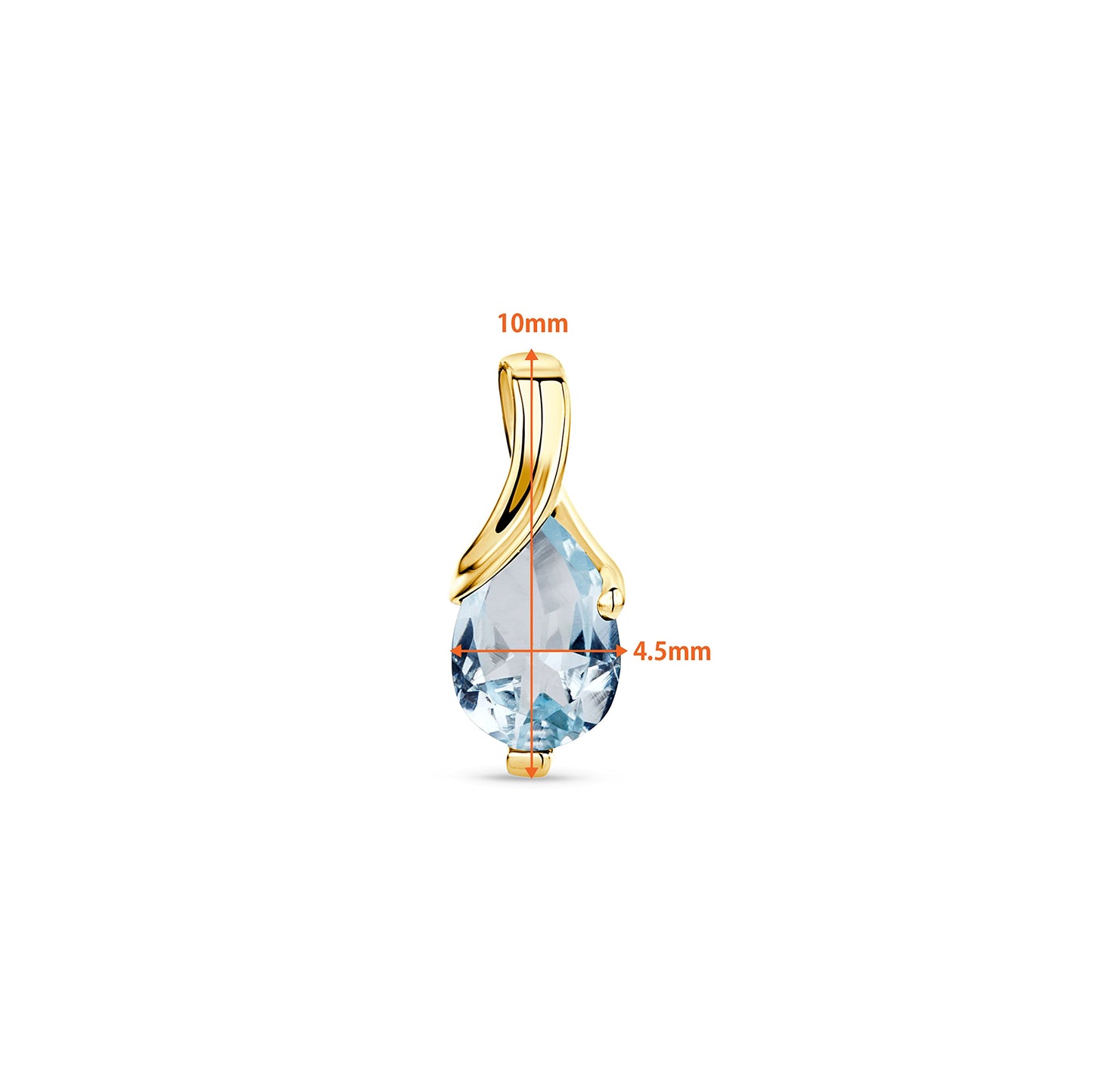 Orovi 0.40Inch 14K Gold Earrings for Women in 14K White Gold/Yellow Gold 585 with Pear-Shape Rubies/Sapphires/Emeralds/Blue Topaz/Amethysts Gemstones, Handmade Jewelry for Women, Dangle Earrings