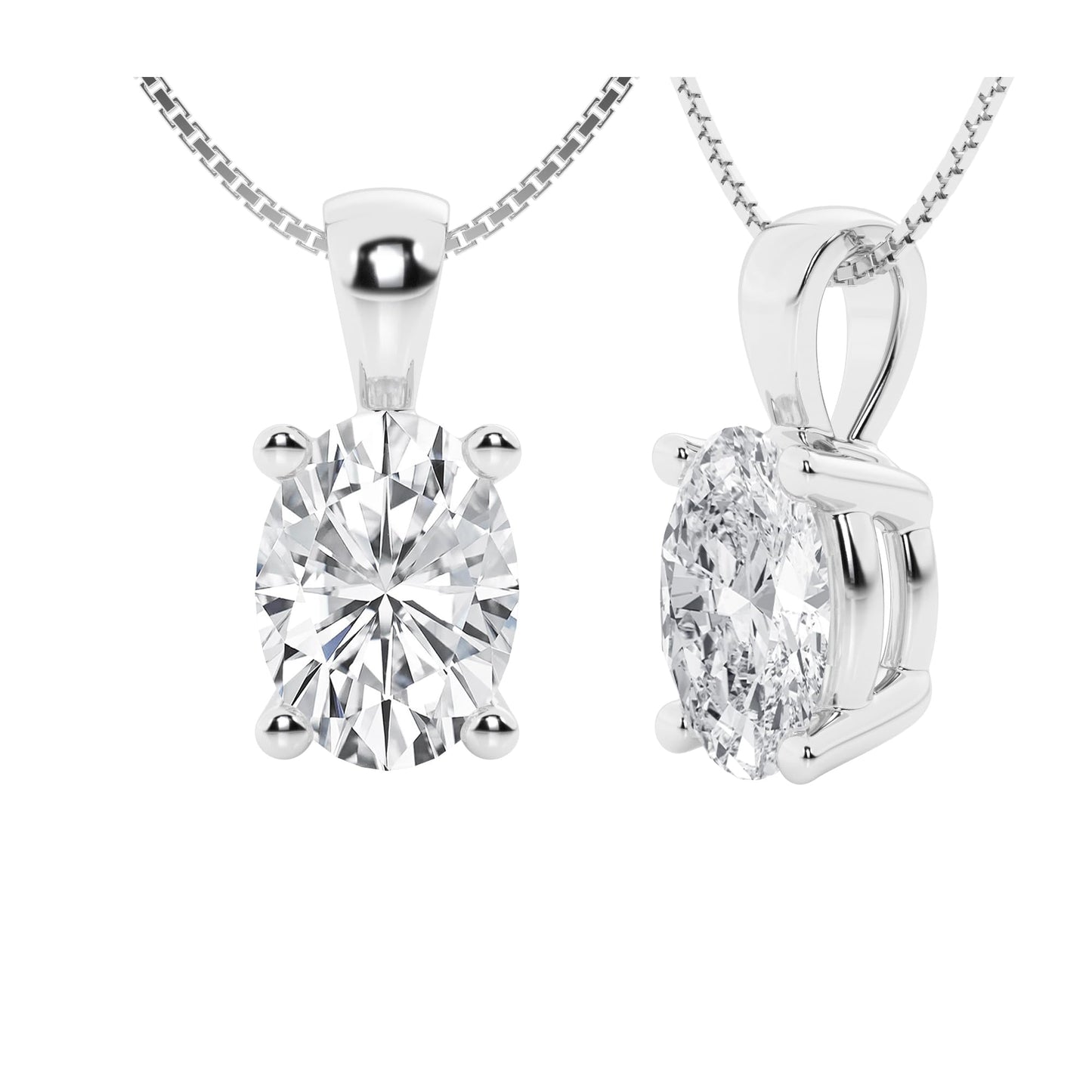 Lab-Grown Diamond Solitaire Pendant Necklace | 3 Carat | 14K Gold | IGI Certified