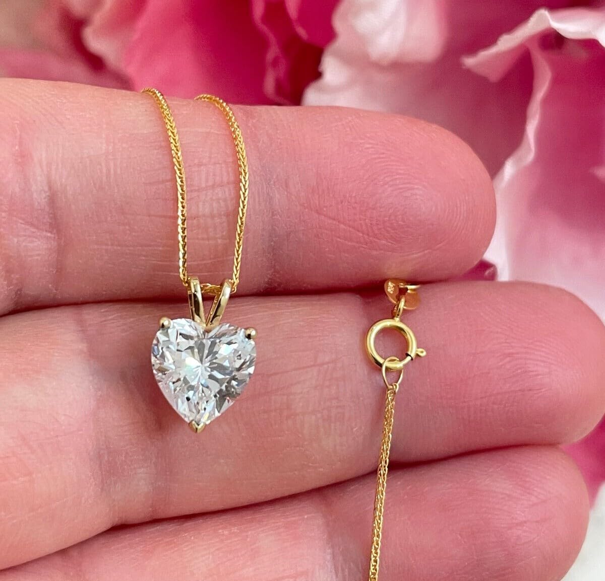 1.5ct Diamond Heart Necklace Pendant | 18K Yellow Gold - SM