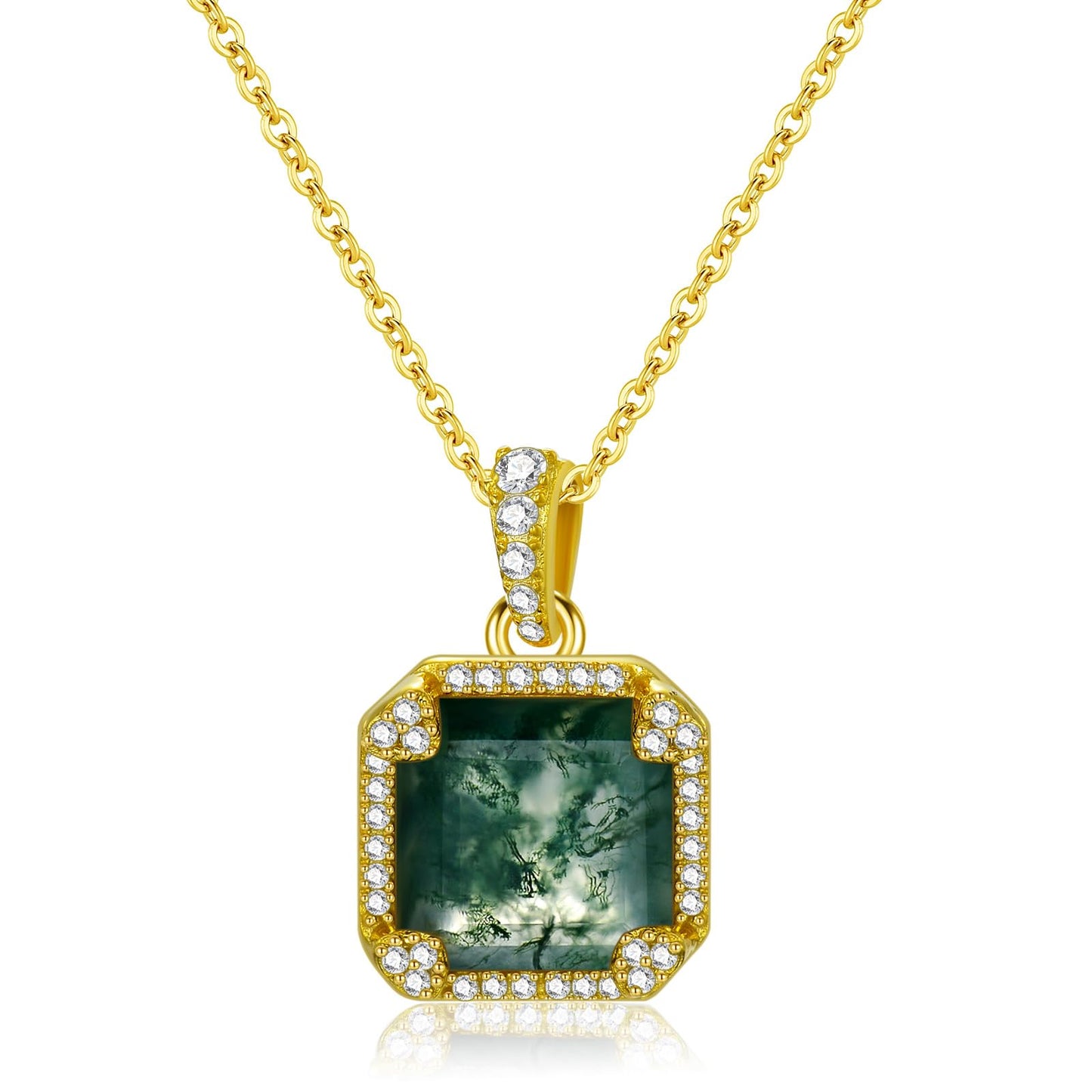 Mother's Day Jewelry Gifts 14K Solid Gold Teardrop/Music Note/Y Necklace Moonstone/Moss Agate/Opal Necklace Anniversary Birthday Gifts for Mom Women Her Girlfriend Sister