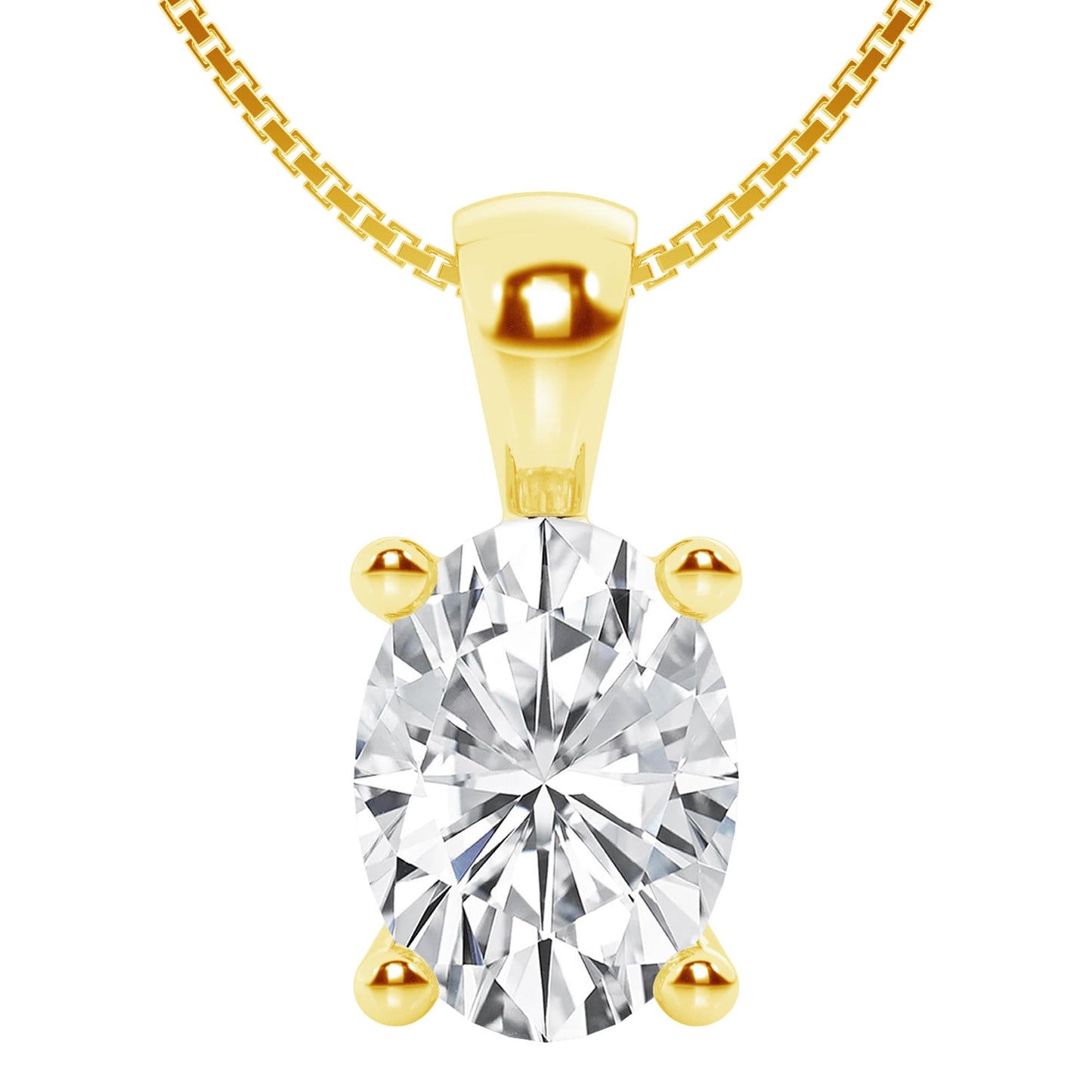 Lab-Grown Diamond Solitaire Pendant Necklace | 3 Carat | 14K Gold | IGI Certified