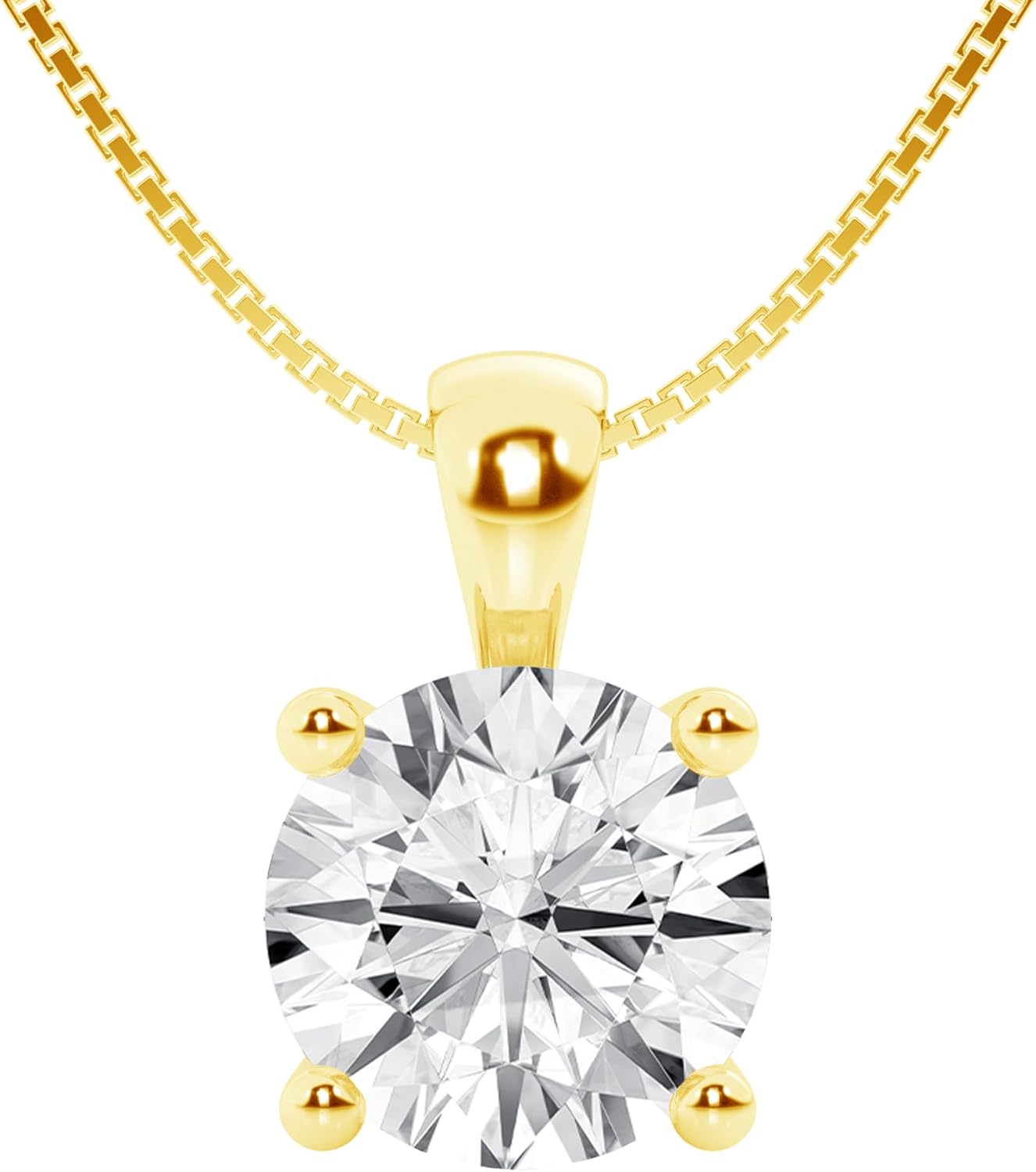 Lab-Grown Diamond Solitaire Pendant Necklace | 3 Carat | 14K Gold | IGI Certified