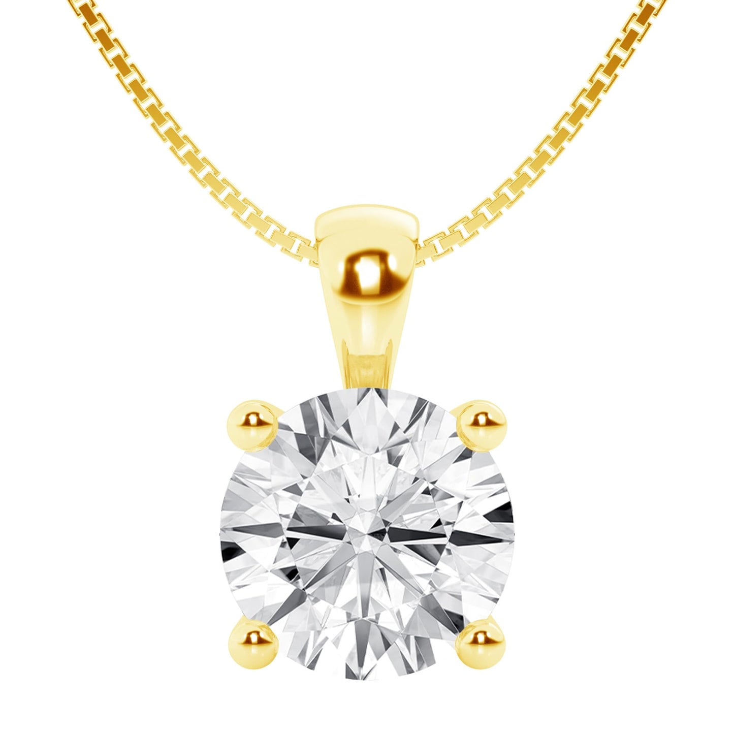 Lab-Grown Diamond Solitaire Pendant Necklace | 3 Carat | 14K Gold | IGI Certified