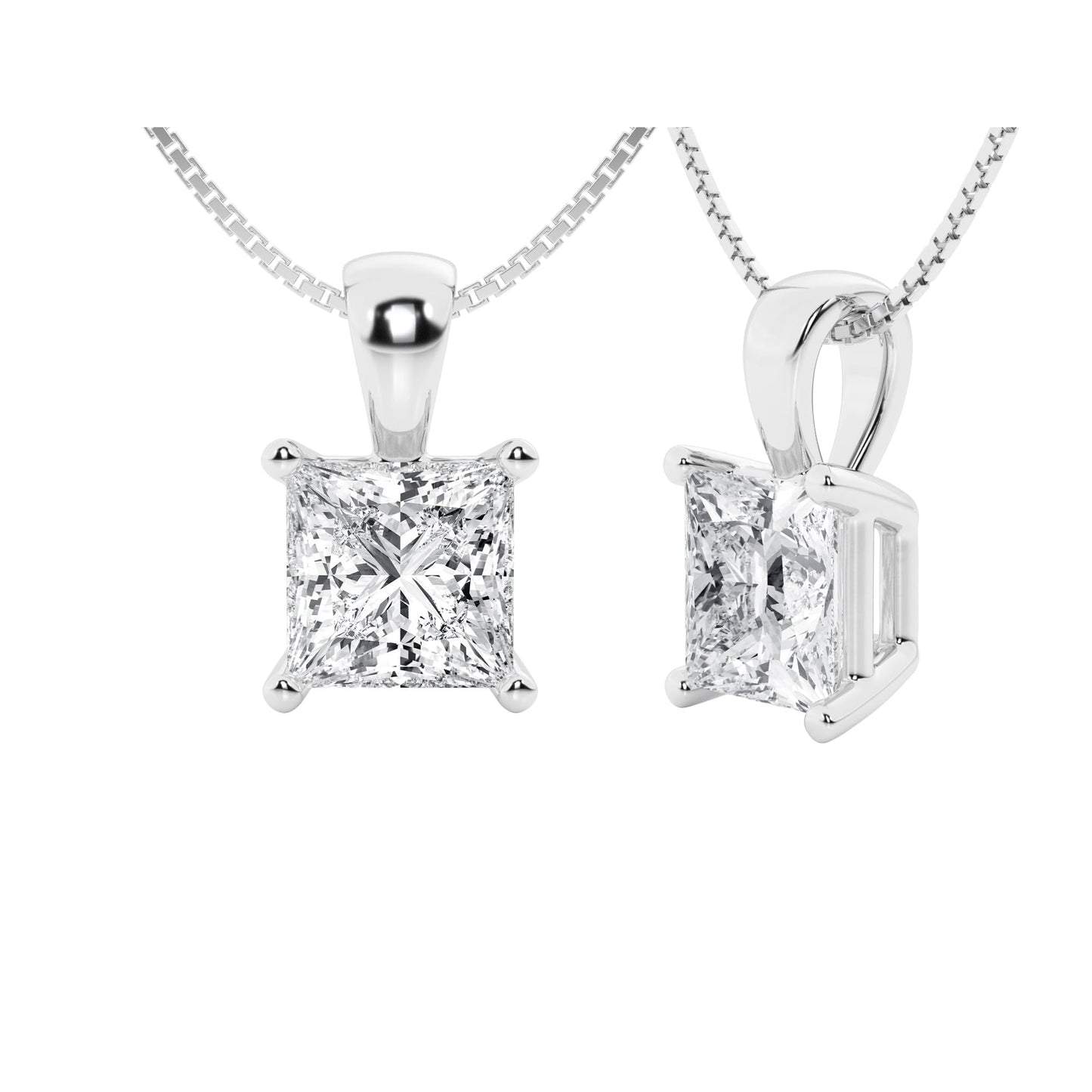 Lab-Grown Diamond Solitaire Pendant Necklace | 3 Carat | 14K Gold | IGI Certified