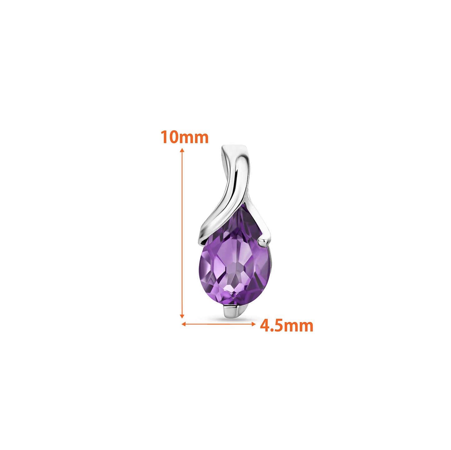 Orovi 0.40Inch 14K Gold Earrings for Women in 14K White Gold/Yellow Gold 585 with Pear-Shape Rubies/Sapphires/Emeralds/Blue Topaz/Amethysts Gemstones, Handmade Jewelry for Women, Dangle Earrings
