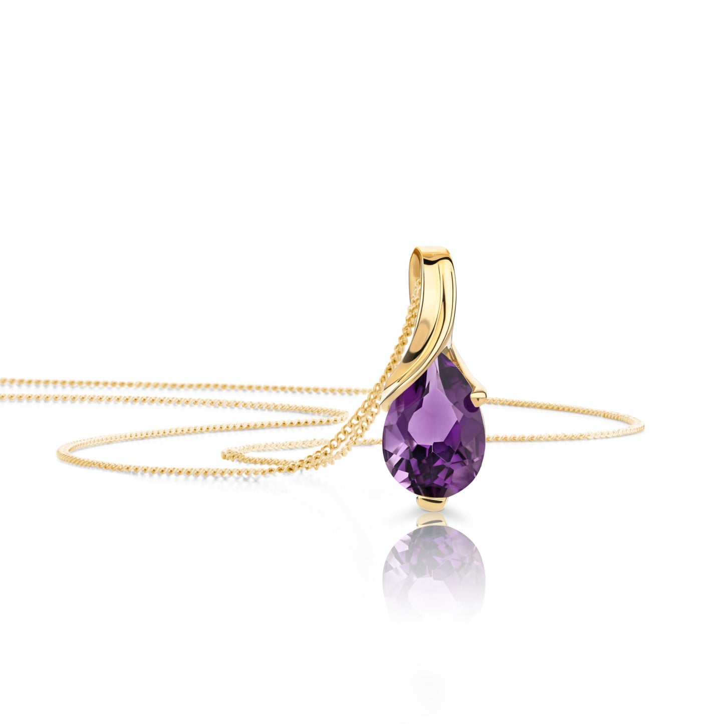 Orovi 14K Gold Necklace for Women in 14K Yellow Gold/White Gold 585 with Ruby/Sapphire/Emerald/Topaz/Amethyst Gemstone/Birthstone Pendant Necklace and Gold Chain 17.7 ″ Long - Women's Jewelry