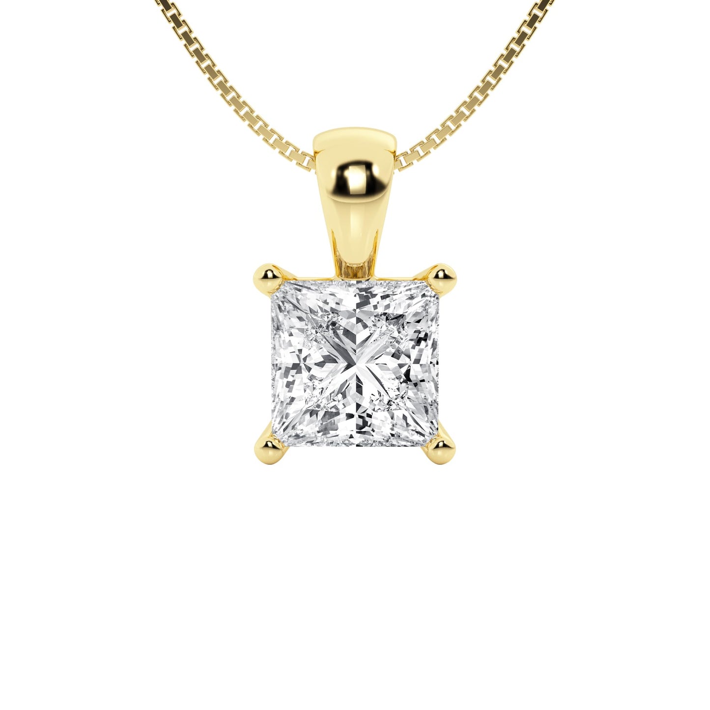 Lab-Grown Diamond Solitaire Pendant Necklace | 3 Carat | 14K Gold | IGI Certified