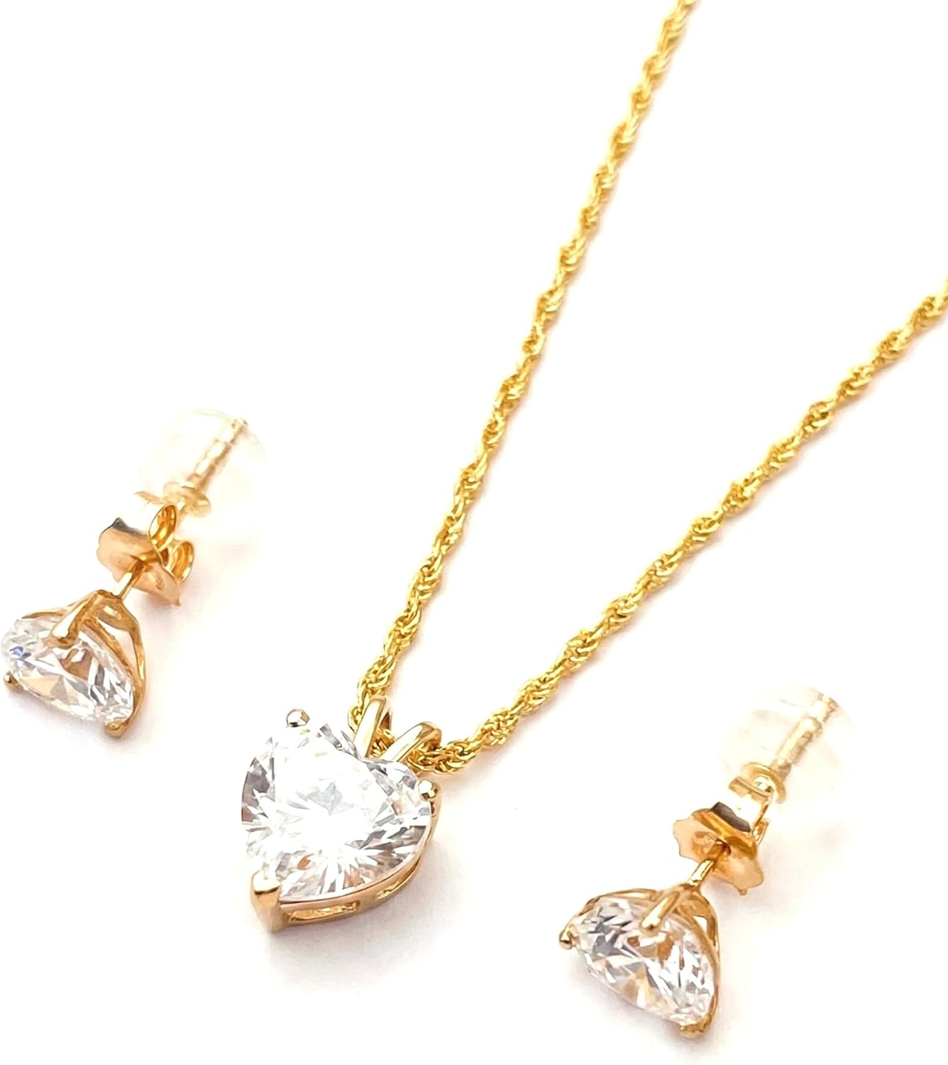 18K Solid Gold Love Heart Diamond Jewelry Set | 3.5ct - SM