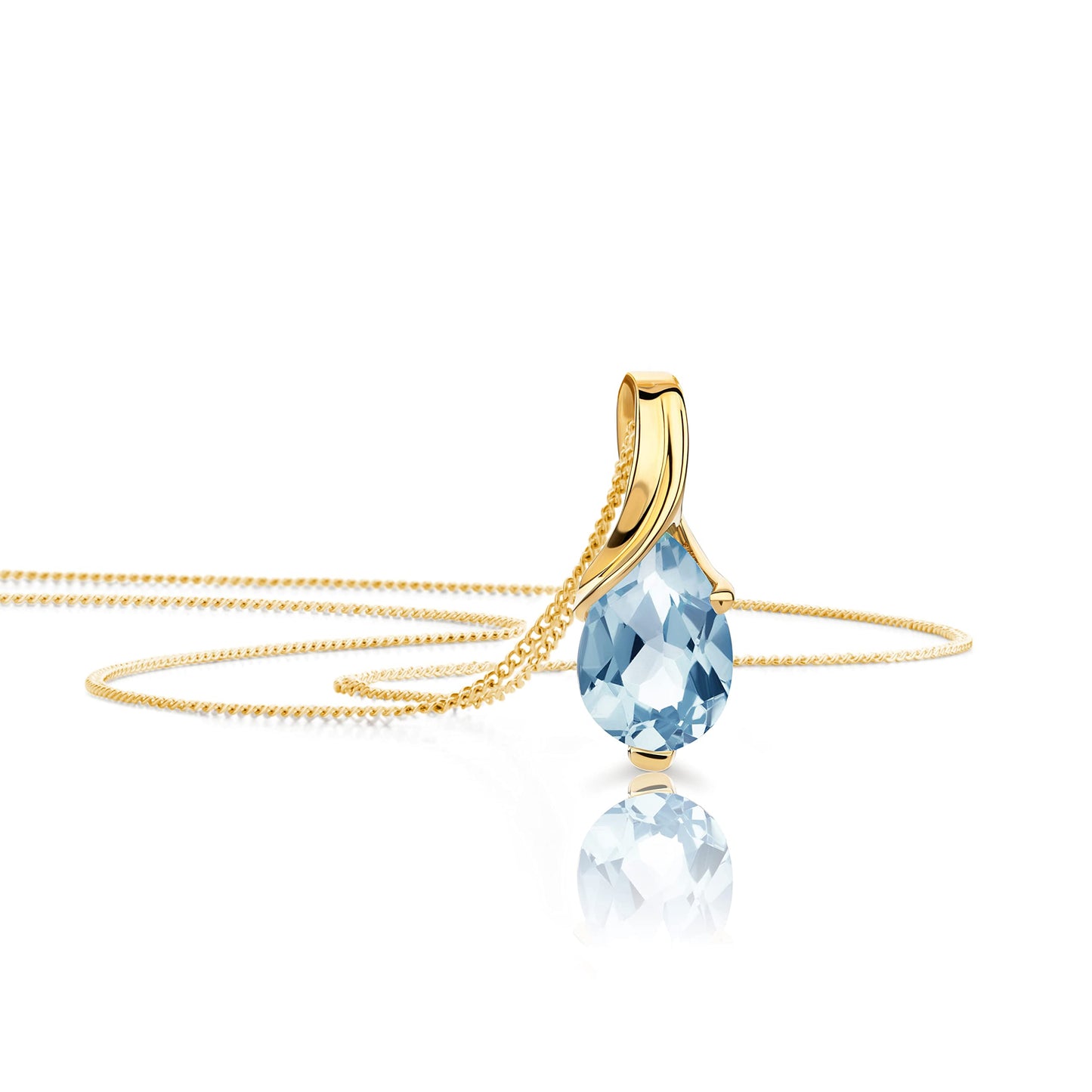 Orovi 14K Gold Necklace for Women in 14K Yellow Gold/White Gold 585 with Ruby/Sapphire/Emerald/Topaz/Amethyst Gemstone/Birthstone Pendant Necklace and Gold Chain 17.7 ″ Long - Women's Jewelry