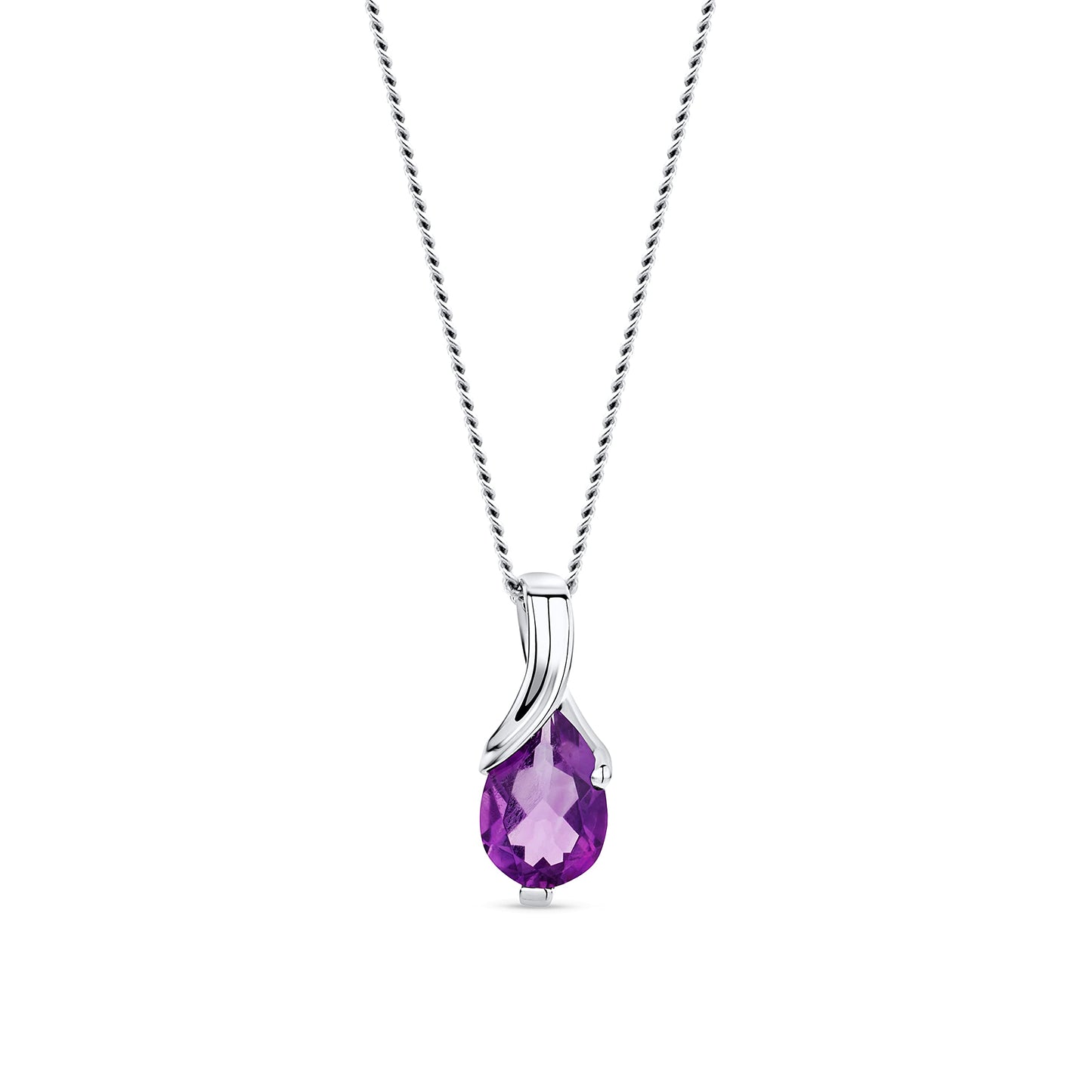 Orovi 14K Gold Necklace for Women in 14K Yellow Gold/White Gold 585 with Ruby/Sapphire/Emerald/Topaz/Amethyst Gemstone/Birthstone Pendant Necklace and Gold Chain 17.7 ″ Long - Women's Jewelry
