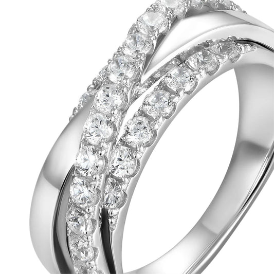 2.3ct Lab Diamond Band | Black & White Dual Channel | IGI Certified | 10K Gold