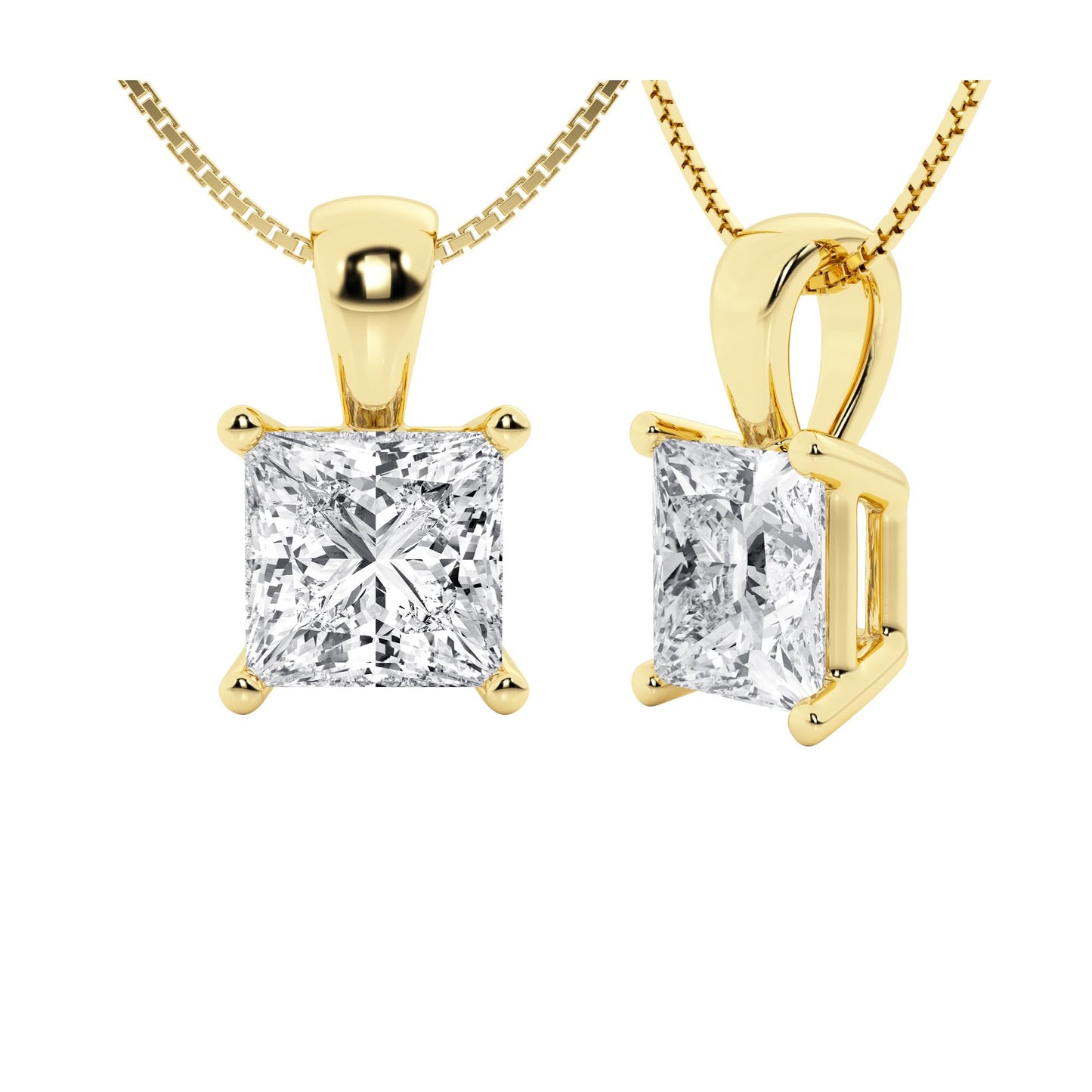 Lab-Grown Diamond Solitaire Pendant Necklace | 3 Carat | 14K Gold | IGI Certified