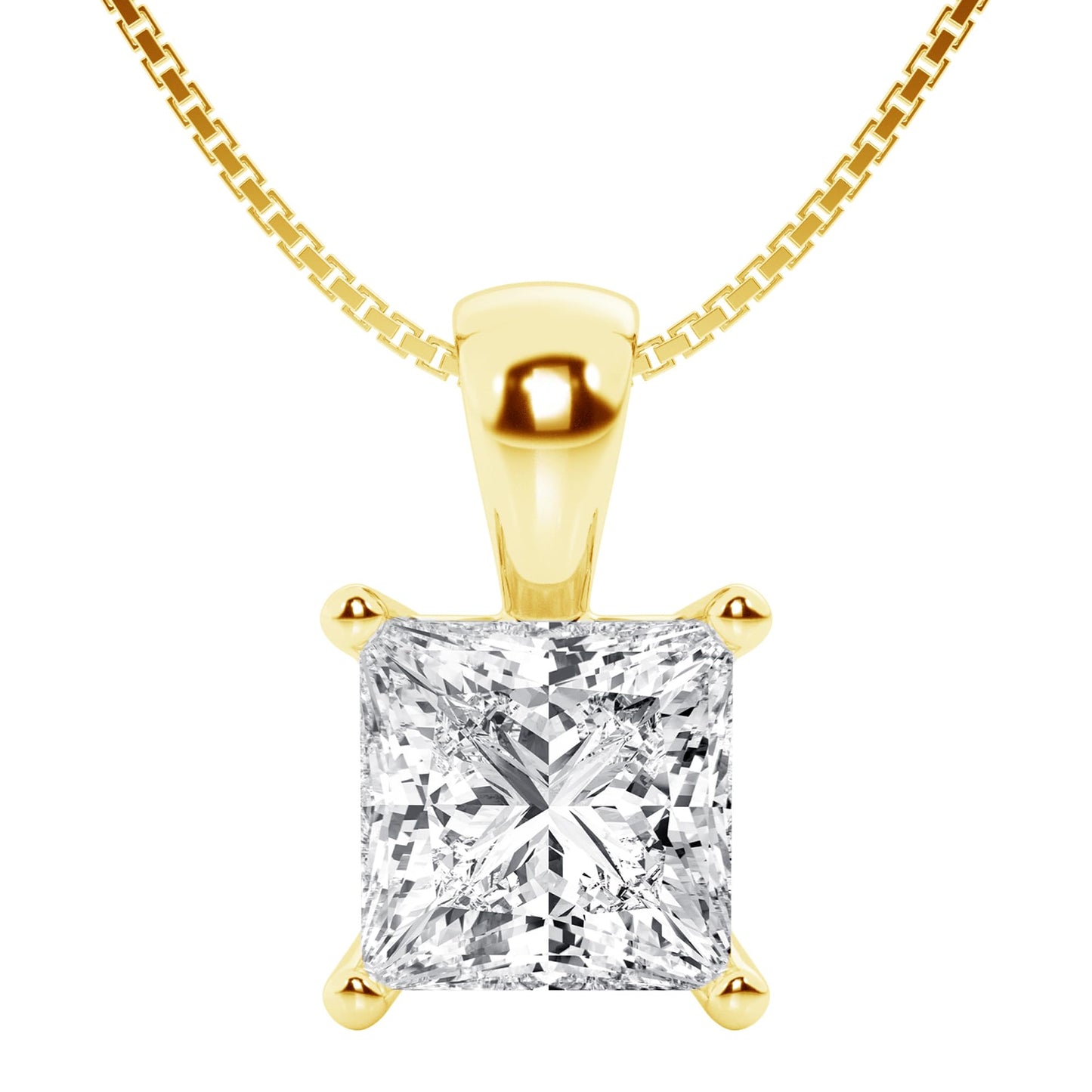 Lab-Grown Diamond Solitaire Pendant Necklace | 3 Carat | 14K Gold | IGI Certified