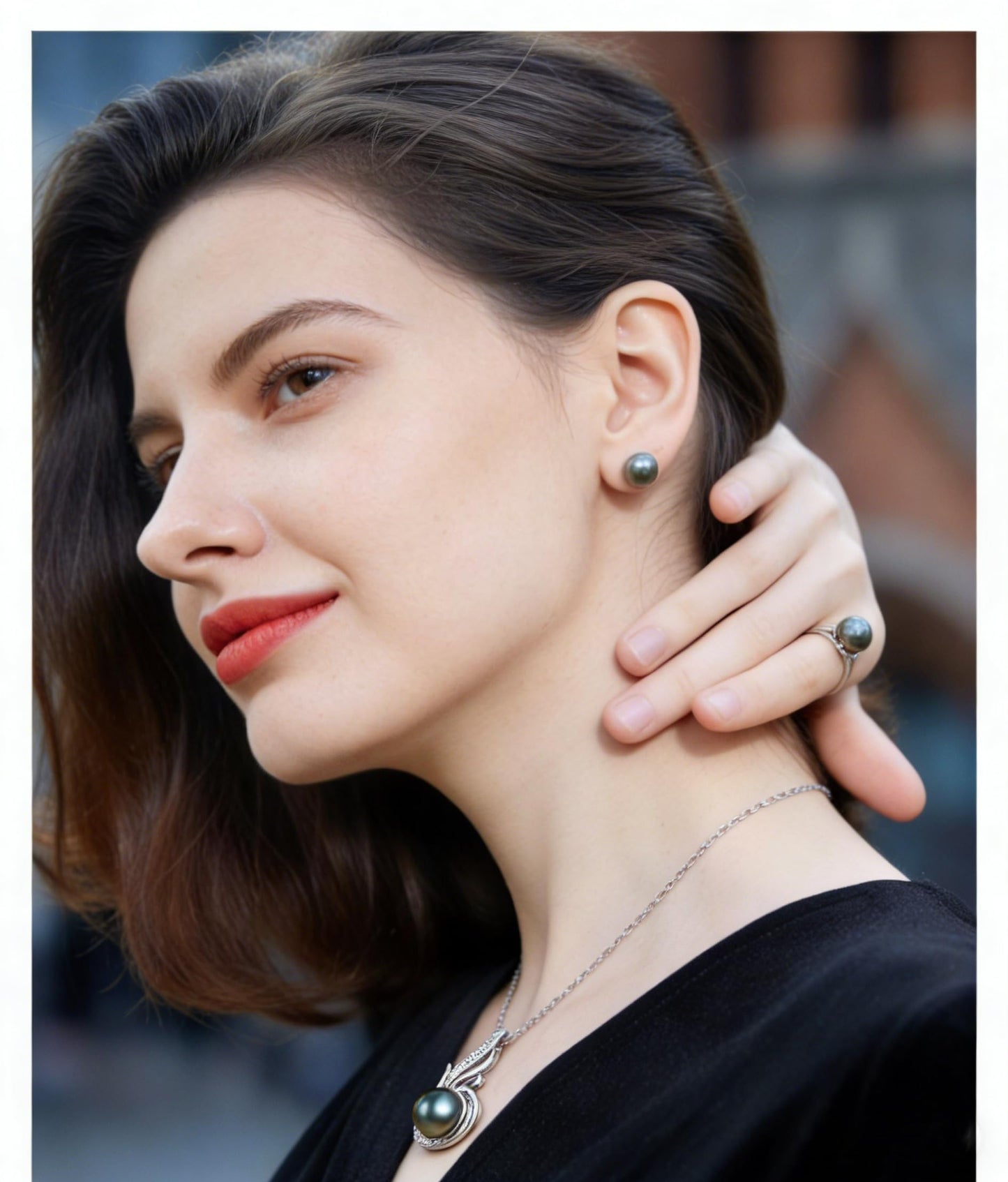 Tahitian Black Pearl Necklaces for Women 10-11mm - Pearl Necklace Phoenix Pendant | with 925 Sterling Silver 18" Chain - Christmas Mothers Day Valentine's Day Gifts For Women Wife Mom Grandma Girlfriend Daughter Her Best Friend Birthday Anniversary Fine J