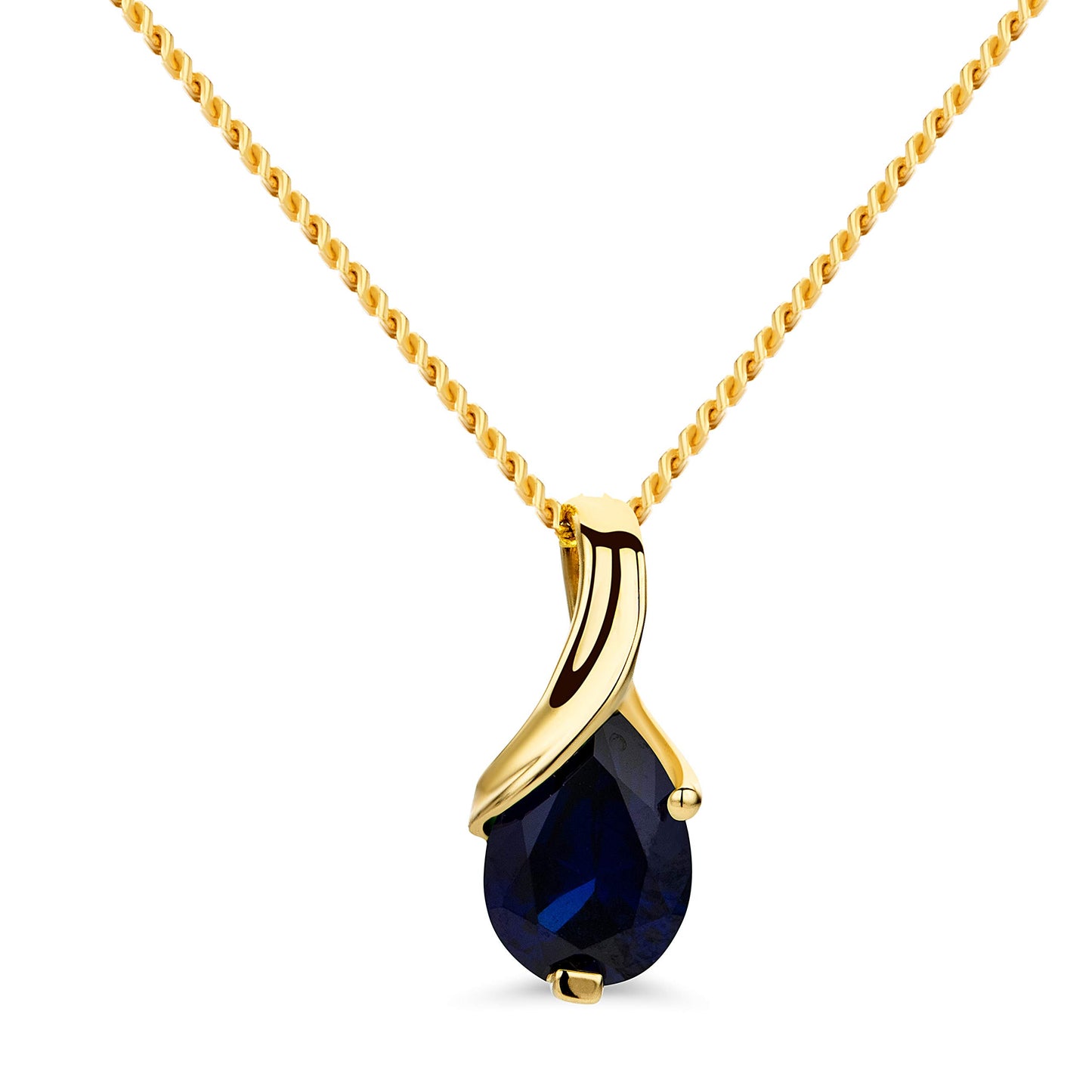Orovi 14K Gold Necklace for Women in 14K Yellow Gold/White Gold 585 with Ruby/Sapphire/Emerald/Topaz/Amethyst Gemstone/Birthstone Pendant Necklace and Gold Chain 17.7 ″ Long - Women's Jewelry