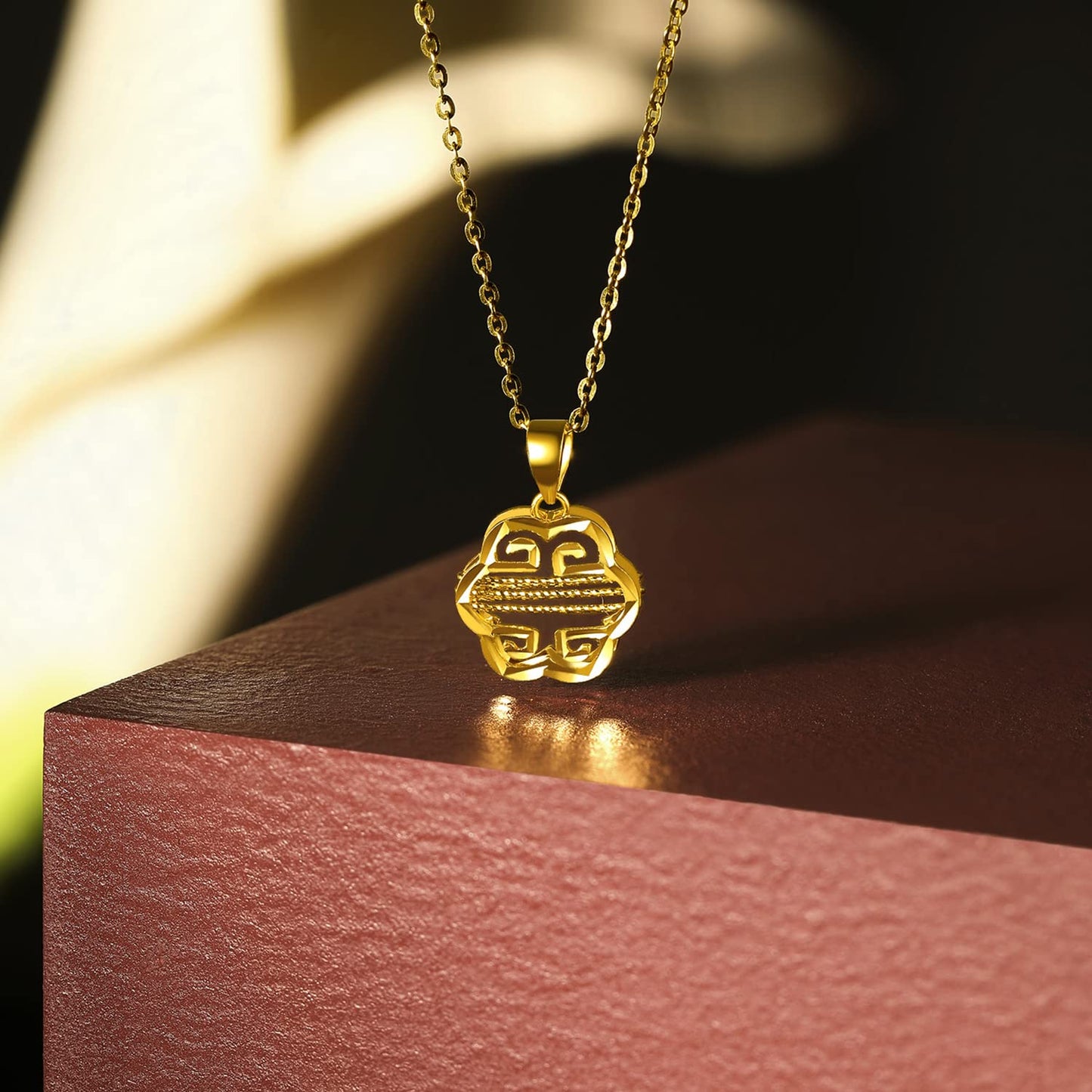 ZHOU LIU FU 24K Solid Gold Pendant for Women, Real Pure Gold Jewelry Accessory Flower Pendant for Men Girlfriend (Not Include Necklace)