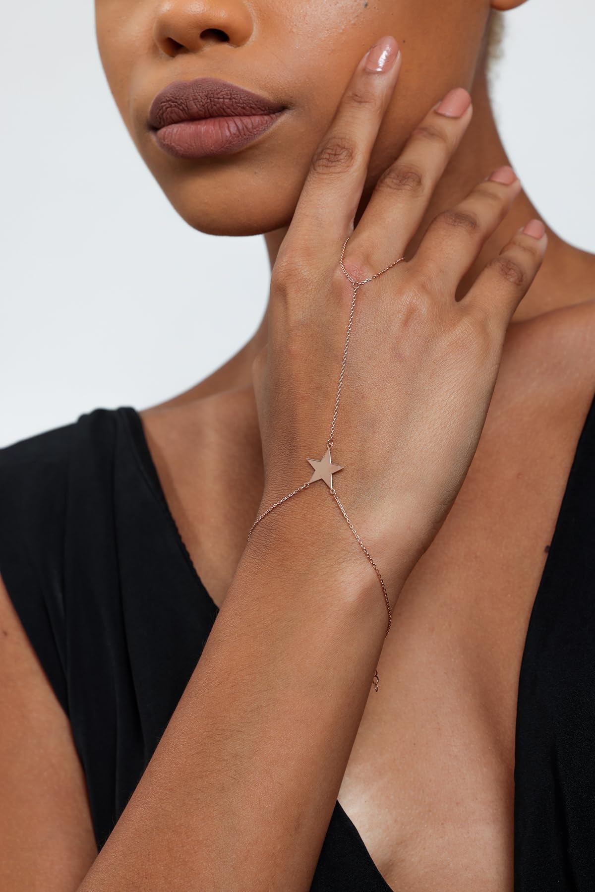 Adjustable Finger Chain Bracelet | 14K Solid Gold