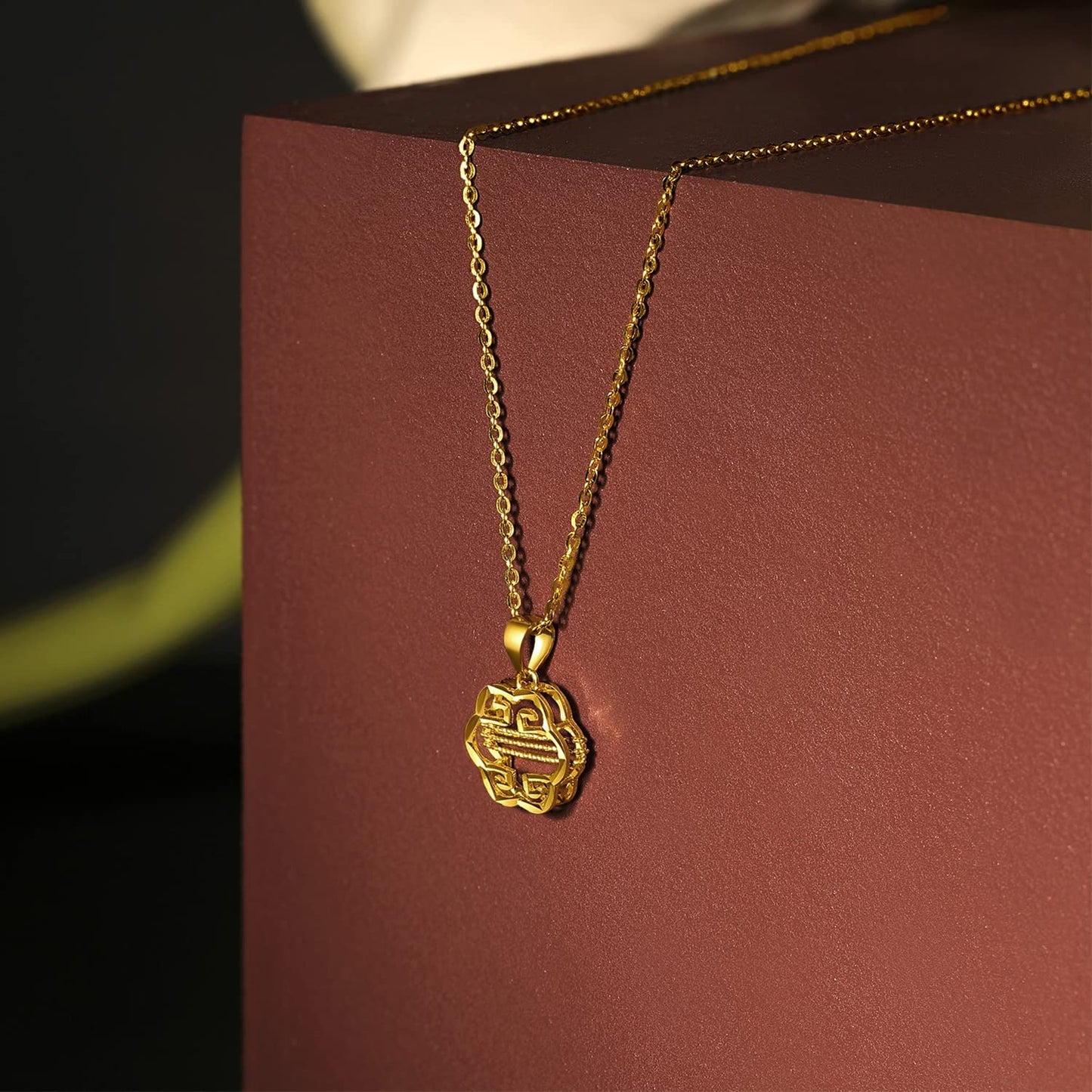ZHOU LIU FU 24K Solid Gold Pendant for Women, Real Pure Gold Jewelry Accessory Flower Pendant for Men Girlfriend (Not Include Necklace)