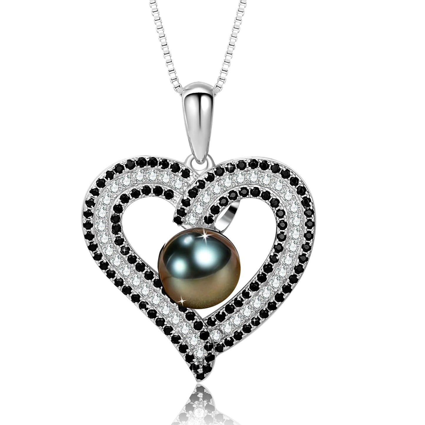 NONNYL Gifts for Women Wife-Pearl Heart Pendant Necklace- Birthday for Girlfriend, Valentine's Day for Wives, Mother's Day for Mom Grandma, Gifts for Her on Wedding Anniversary Christmas Fine Jewelry